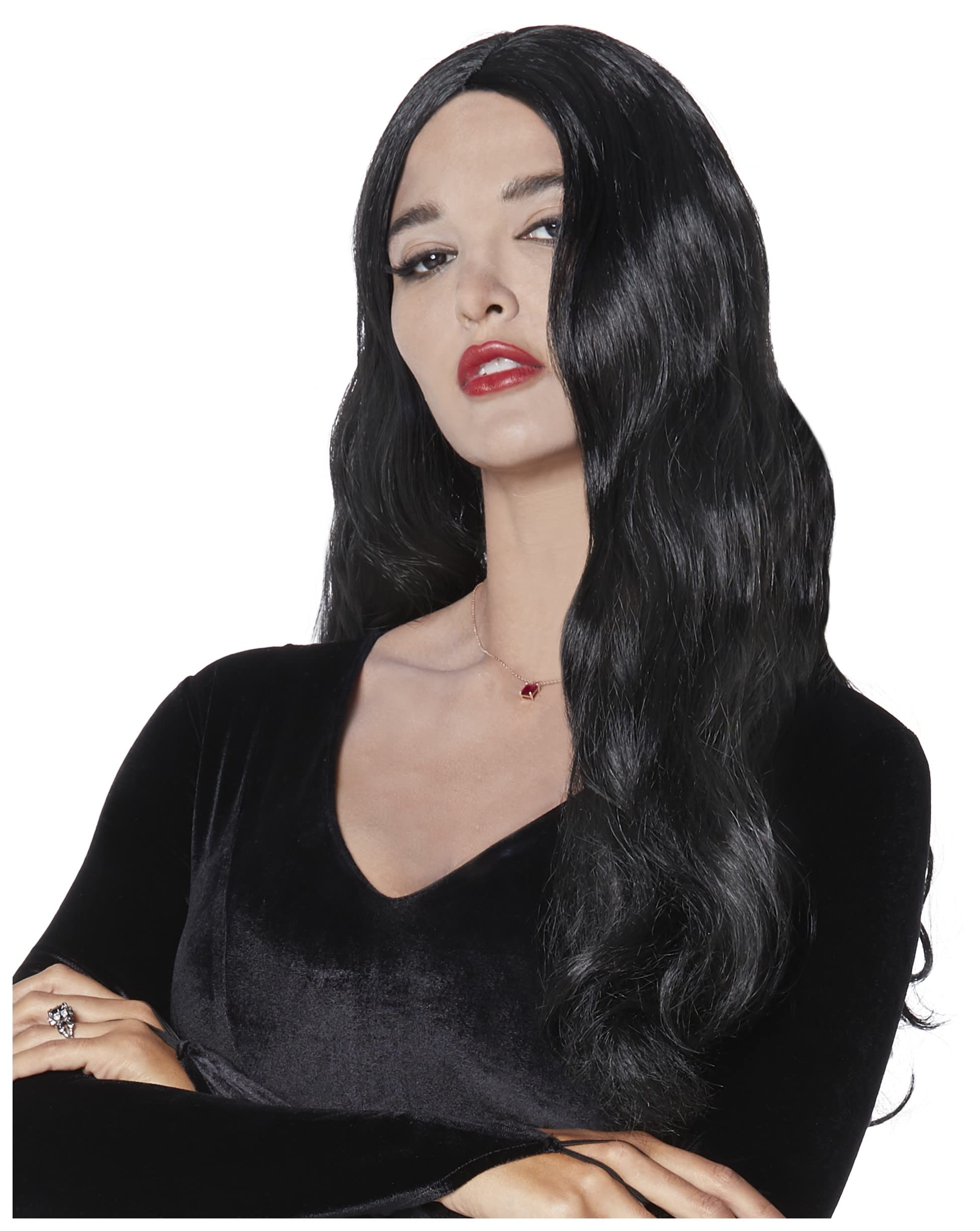 Adult Morticia Addams Wig - Official Halloween Cosplay Costume Accessory