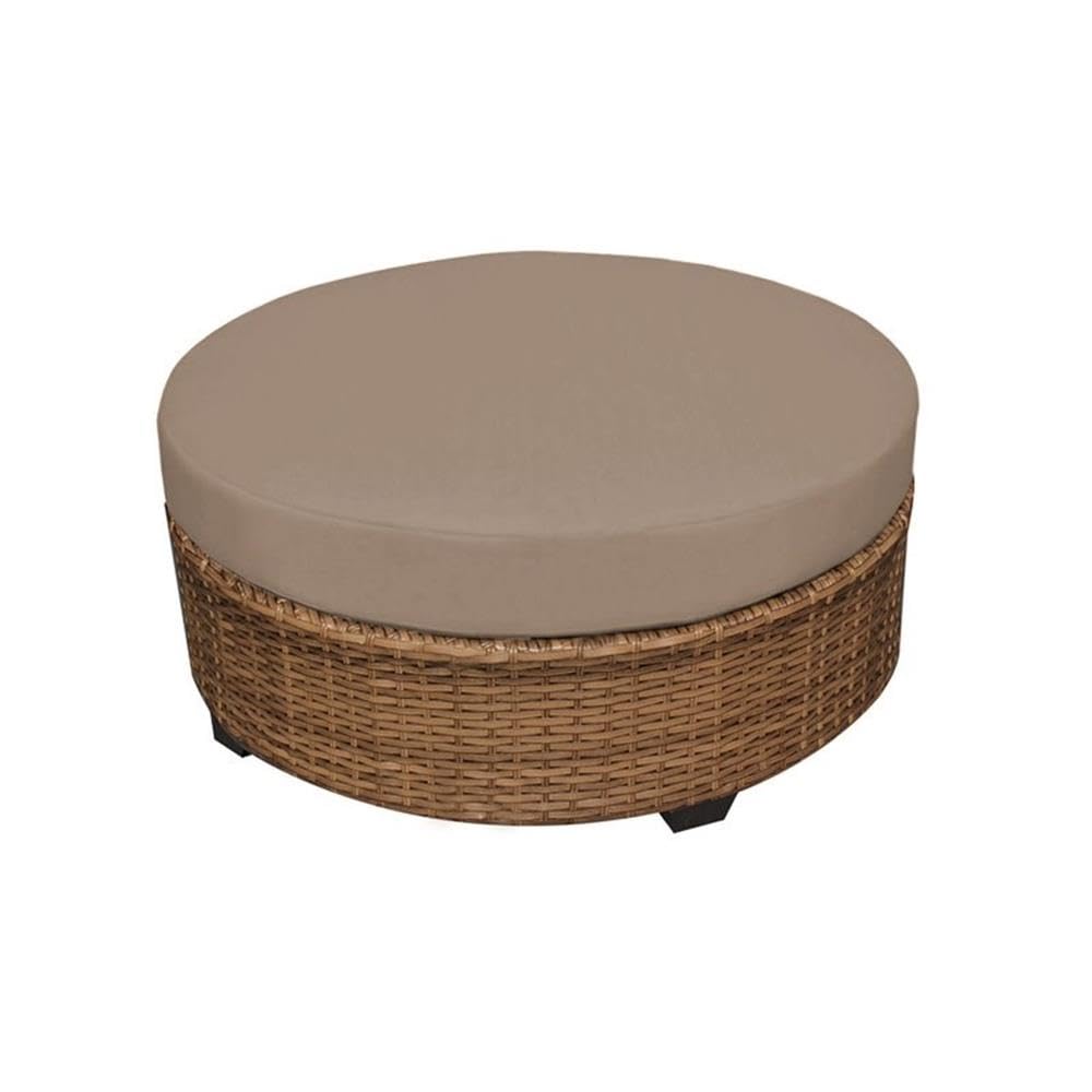 TK Classics Round Coffee Table - Wheat for Living Room Decor