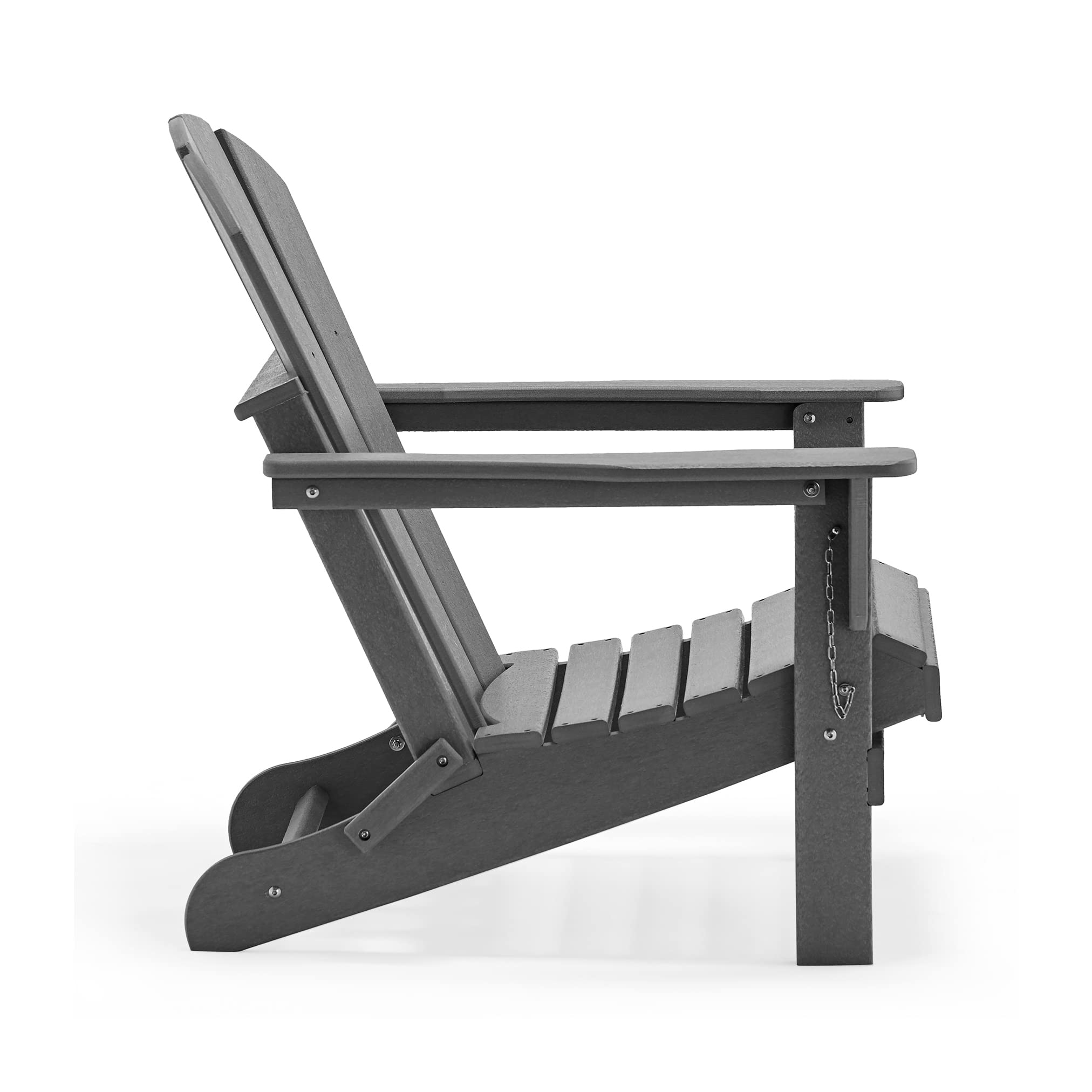 HDPE Adirondack Chair Set with Ottoman & Table - Outdoor Patio Furniture for Garden, Backyard
