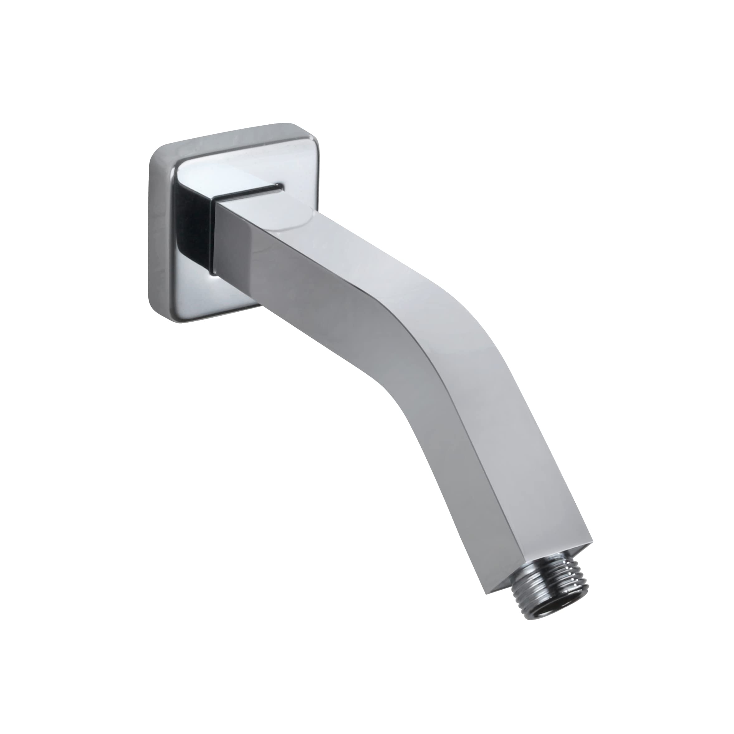 8 Inch Square Wall Mount Shower Arm with Flange - Chrome Shower Extension Arm for Fixed Showerhead | Bathroom Upgrade for Modern & Space-Saving Showers