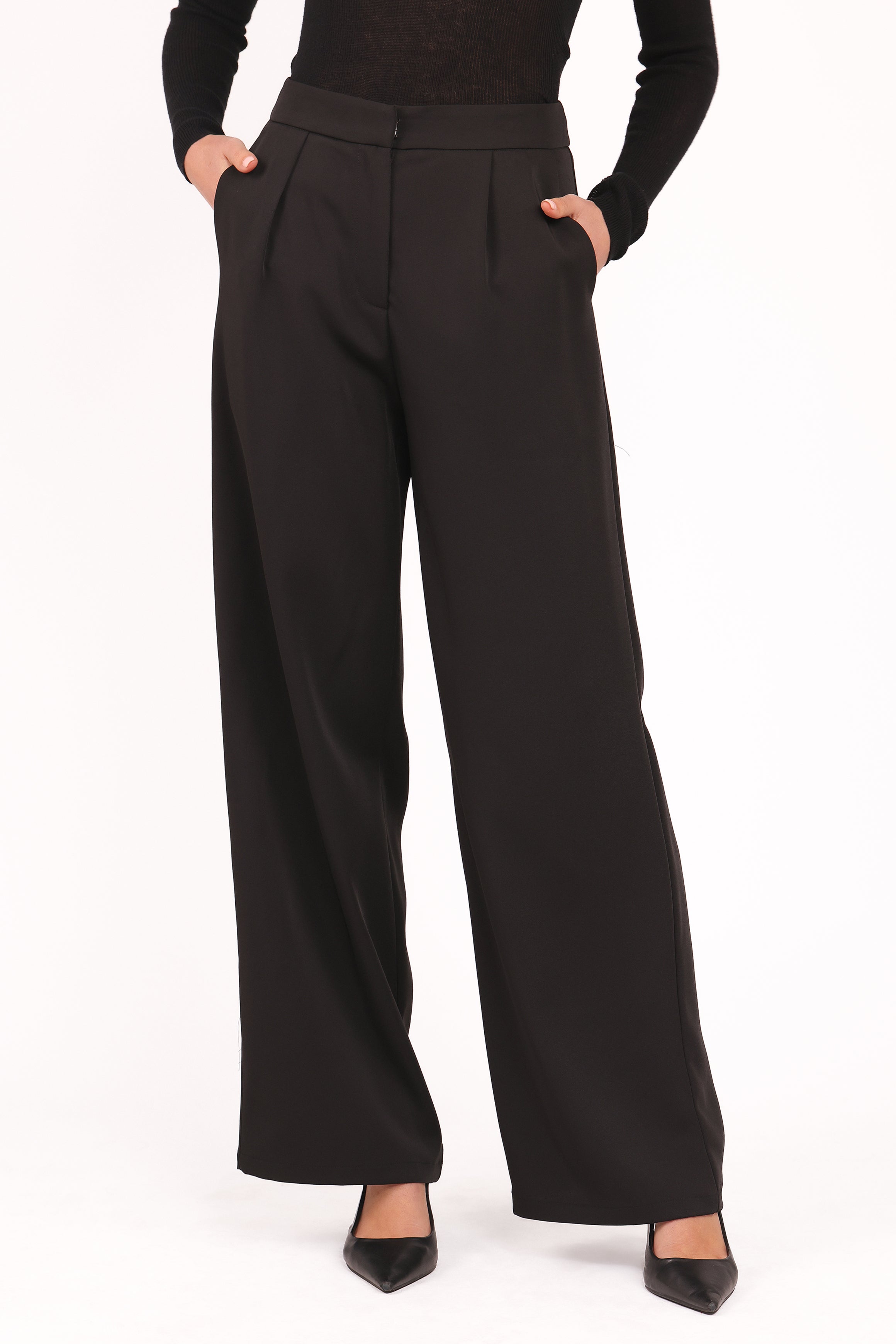 Ana Pants for Women - High Waisted Black Stretch Pants | Comfortable & Stylish for Work, Travel & Casual Wear