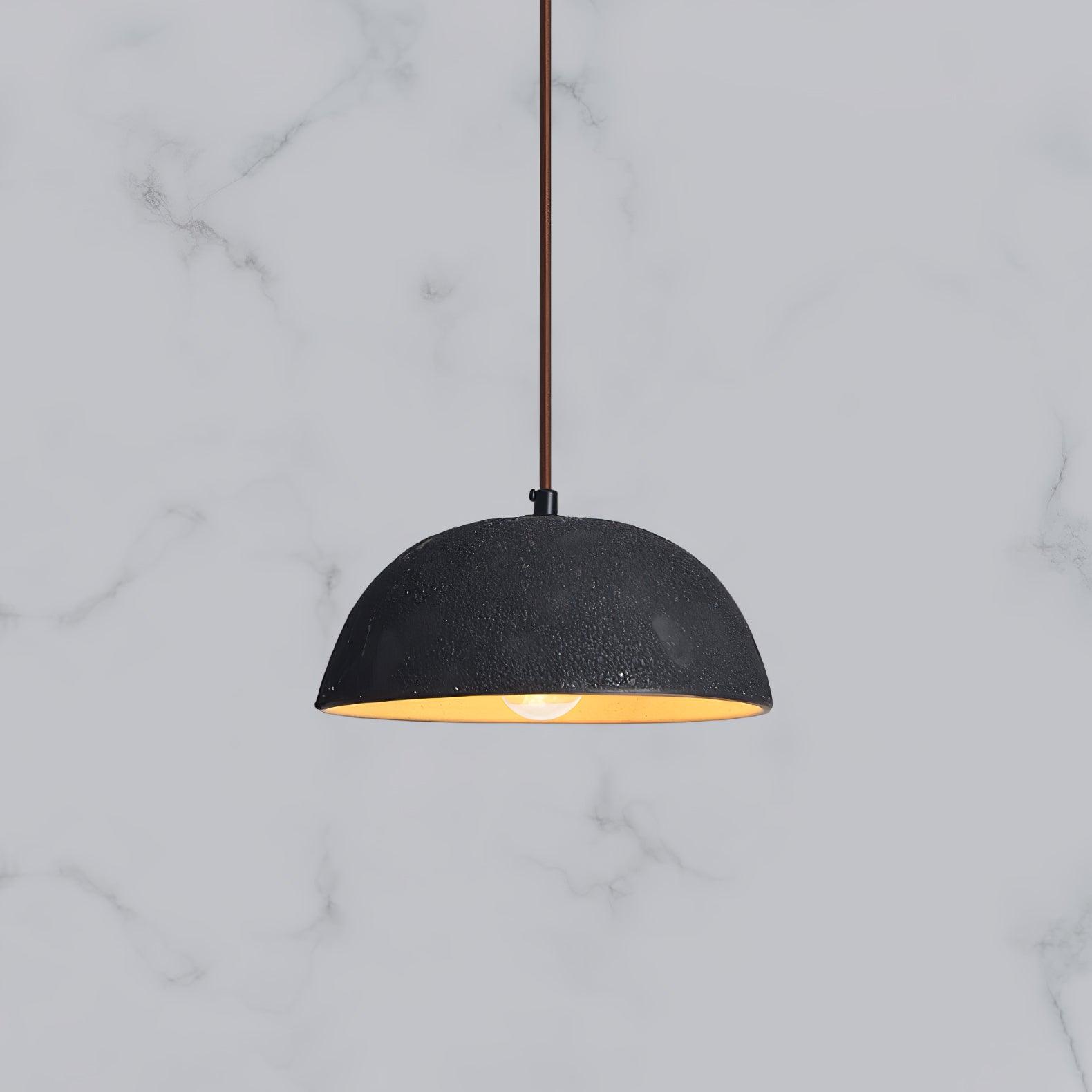 Black Arch Ceramic Pendant Lamp - Modern Handmade Hanging Light Fixture for Living Room, Bedroom, or Dining Area Decoration