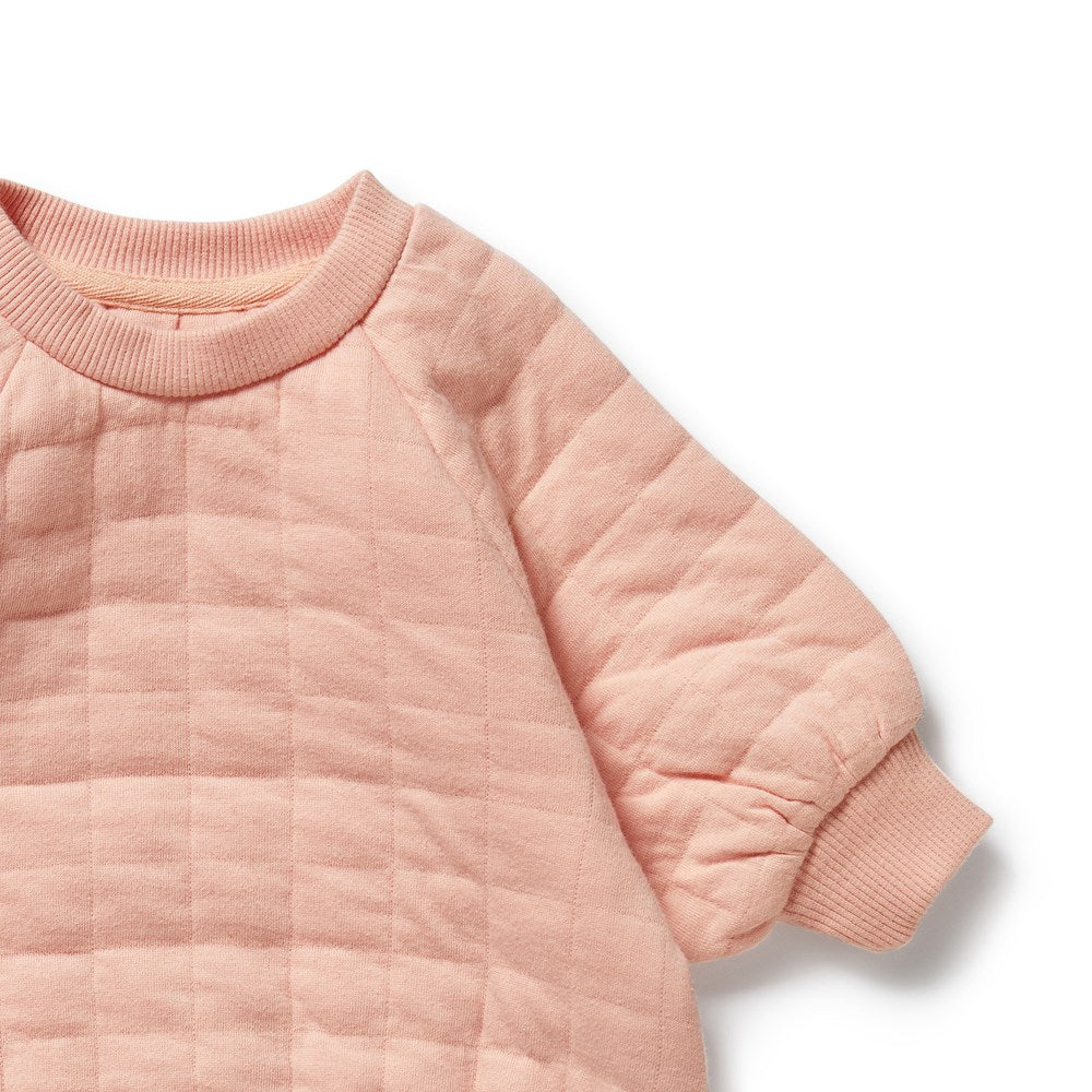 Pretty Pink Organic Quilted Bodysuit for Women - Soft Cotton Baby Bodysuit for Newborns & Infants - Perfect for Baby Showers, Photo Shoots & Everyday Wear