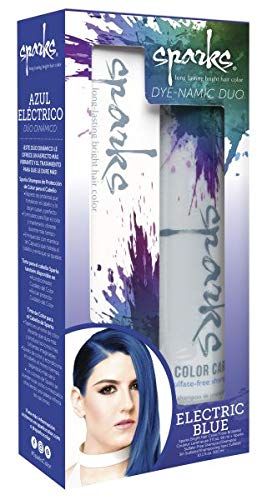 Electric Blue Hair Dye & Shampoo Set (Pack of 2) - Vibrant Semi-Permanent Color for DIY Hair Coloring at Home | Perfect for Parties, Cosplay & Creative Styling