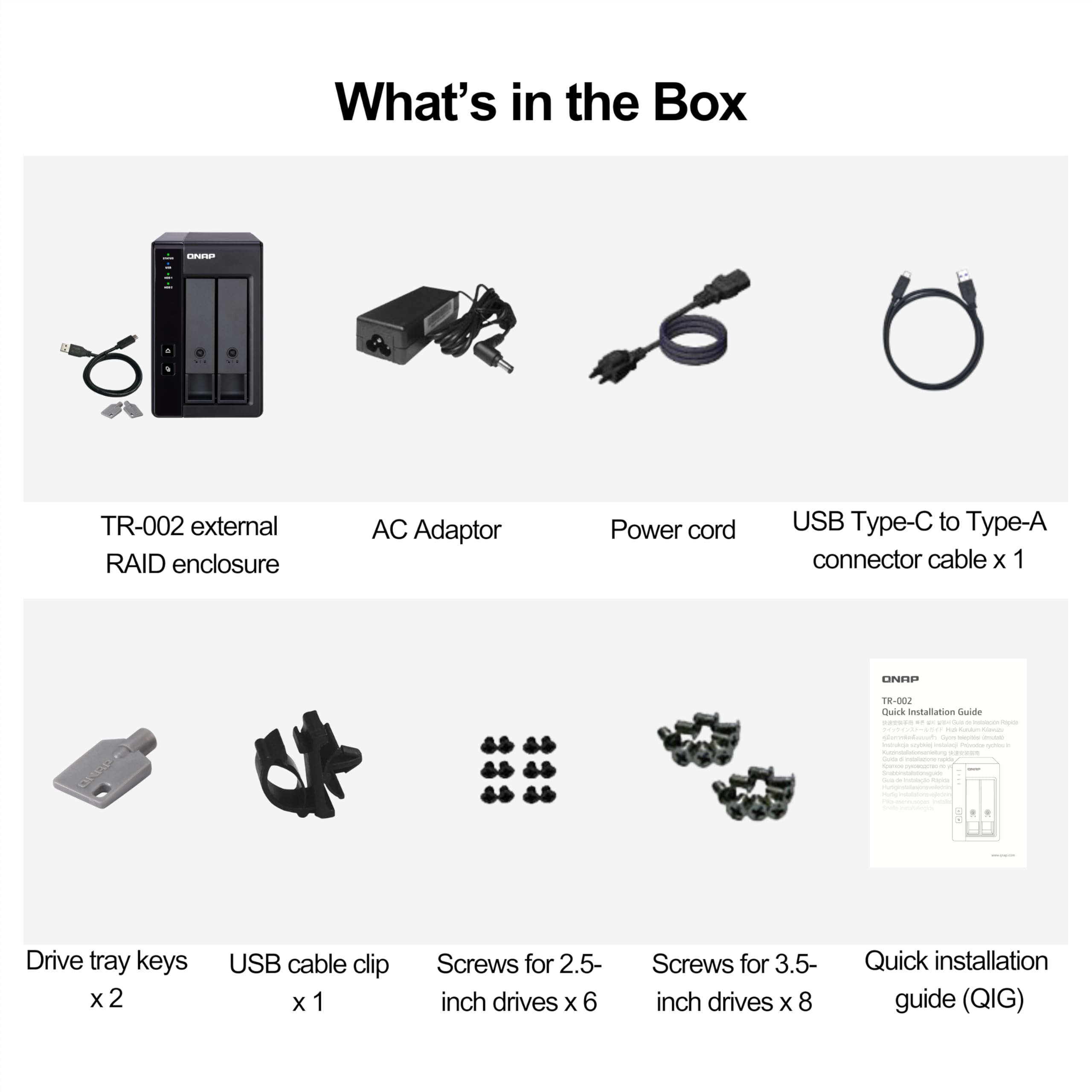 QNAP TR-002-A-US 2-Bay USB Type-C DAS External Hard Drive Enclosure with Hardware RAID 0/1 (Diskless) - Perfect for Data Backup, Media Storage & Creative Professionals