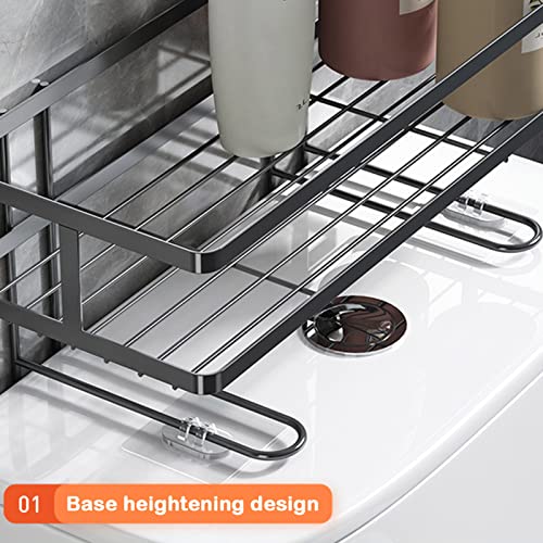 Over The Toilet Storage Shelf - No Drill Bathroom Wall Organizer with Space Saving Design for Towels, Shampoo & Toiletries | Perfect for Small Bathrooms & Apartment Living