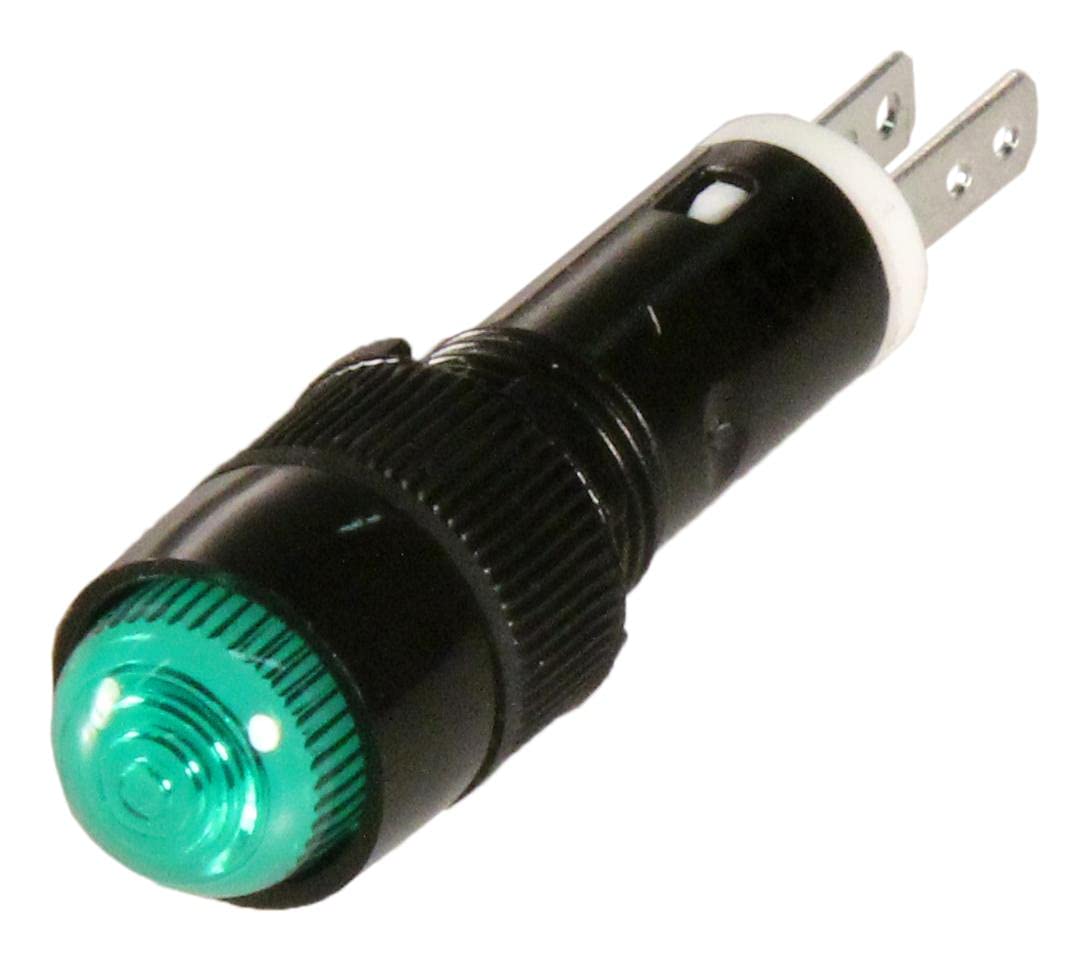 IDEC AP8M222G Green LED Panel Mount Indicator Light - 8mm, 24VDC, 15mA, IP40 Rating - 6 Pack for Industrial Control Panels & Machinery