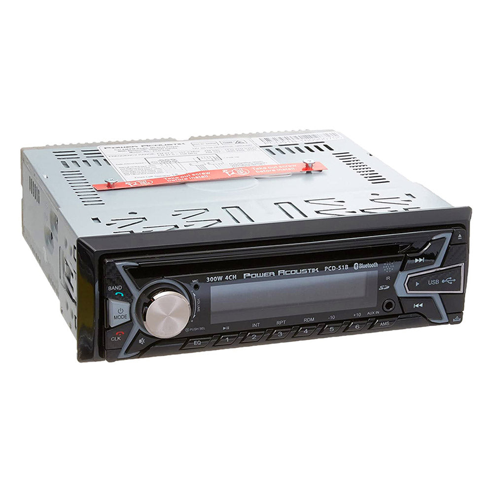 Power Acoustik PCD 51B Single Din Car Stereo - In-Dash CD/MP3 Player with AM/FM Radio Receiver | Perfect for Upgrading Your Vehicle Audio System on Road Trips & Daily Commutes