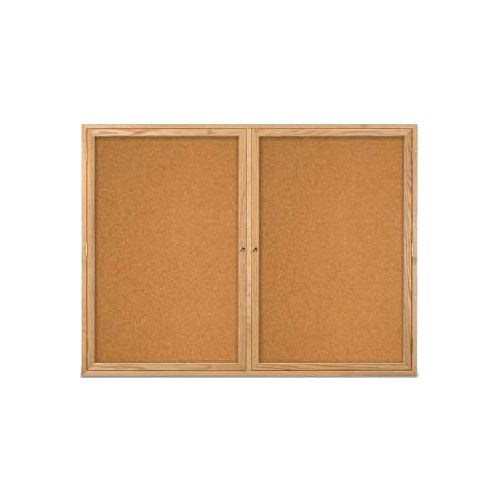Lockable 2 & 3 Door Enclosed Wooden Bulletin Board - Wall Display Case for Schools & Offices (35+ Sizes, 3 Hardwood Finishes) - Perfect for Classroom Announcements, Office Memos & Secure Document Storage