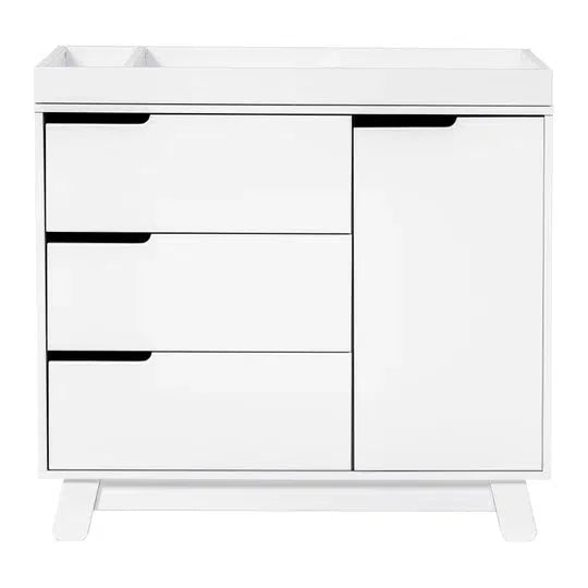 Babyletto Hudson 3-Drawer Changer Dresser in White - Modern Nursery Furniture for Diaper Changing & Storage