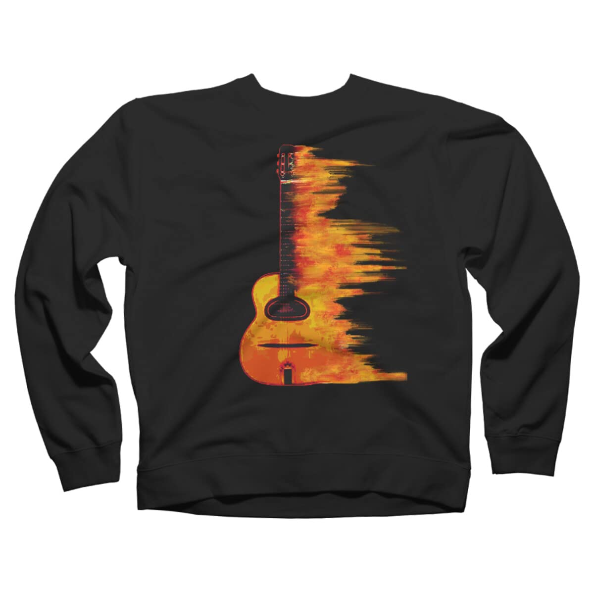 Design By Humans Unisex Acoustic Jazz Guitar Graphic Sweatshirt - Soft Cotton Pullover for Music Lovers & Jazz Fans - Perfect for Concerts, Gifts & Casual Wear