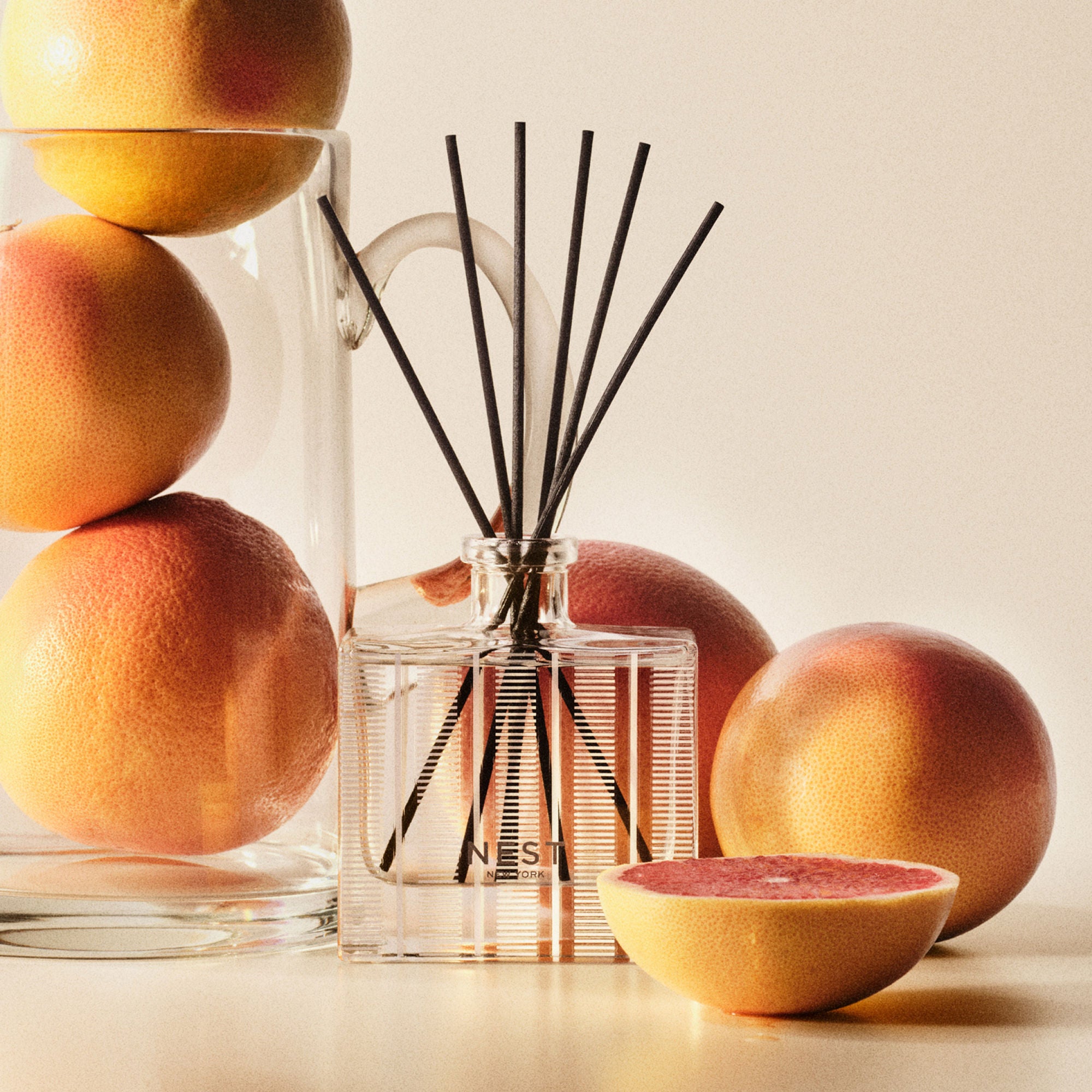 Refreshing Grapefruit Reed Diffuser for Home & Office | Natural Aromatherapy Essential Oil Air Freshener | Perfect for Living Room, Bedroom, Bathroom & Gifts