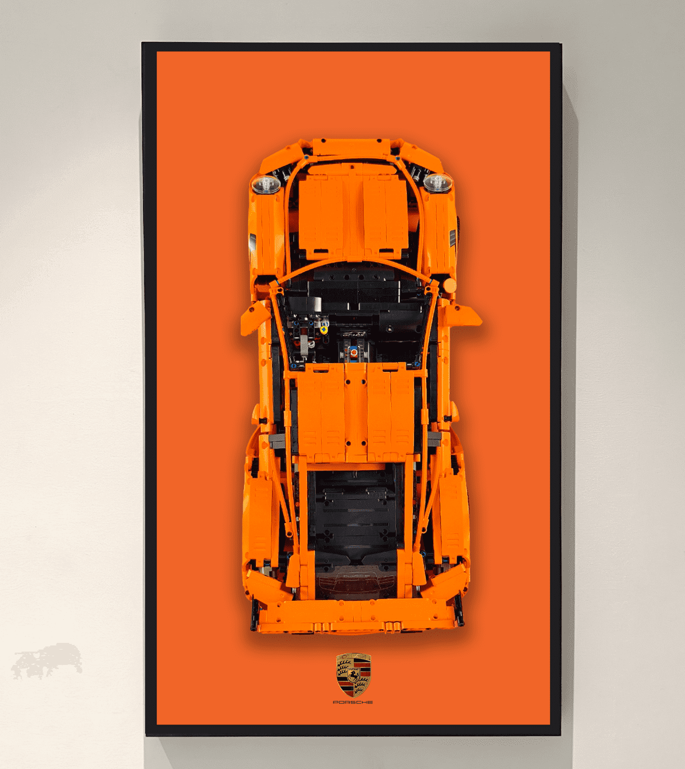 LEGO Technic 42056 Porsche 911 GT3 RS Wall Display Frame - Premium Showcase for LEGO Car Models - Perfect for Home Office Decor & Collector's Display