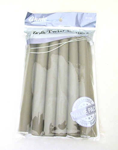 7-Inch Long Soft Twist Hair Rollers - Set of 12 Gray Flexible Curlers for Wavy & Curly Styles | Lightweight Heatless Styling Tools for Long & Short Hair | Perfect for Salon, Home Use & Travel