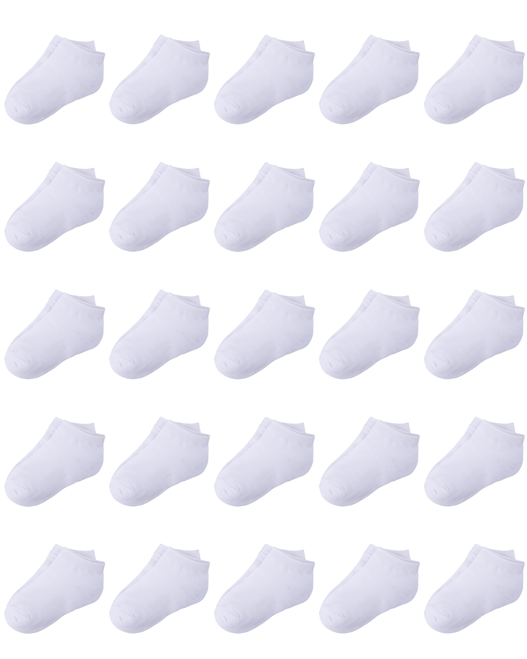 **Duufin 25 Pairs Toddler Ankle Socks - Low Cut Half Cushion Socks for Boys & Girls - Soft & Breathable for Play, School & Daily Wear**
