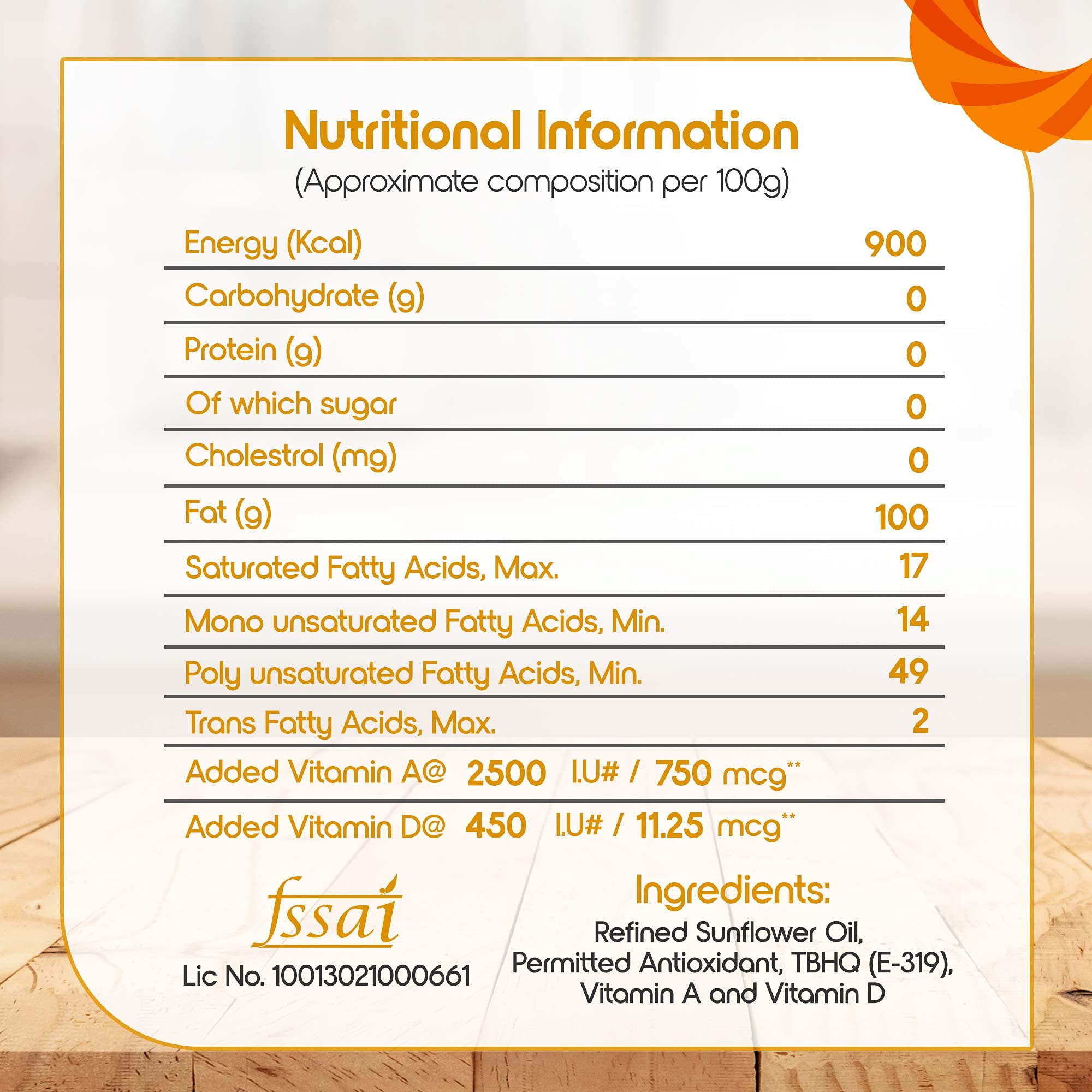 Premium Fortune Sunlite Refined Sunflower Oil - 870/910g Pouch (Weight May Vary) | Healthy Cooking Oil for Frying, Baking & Salad Dressing | Non-GMO, Cholesterol Free