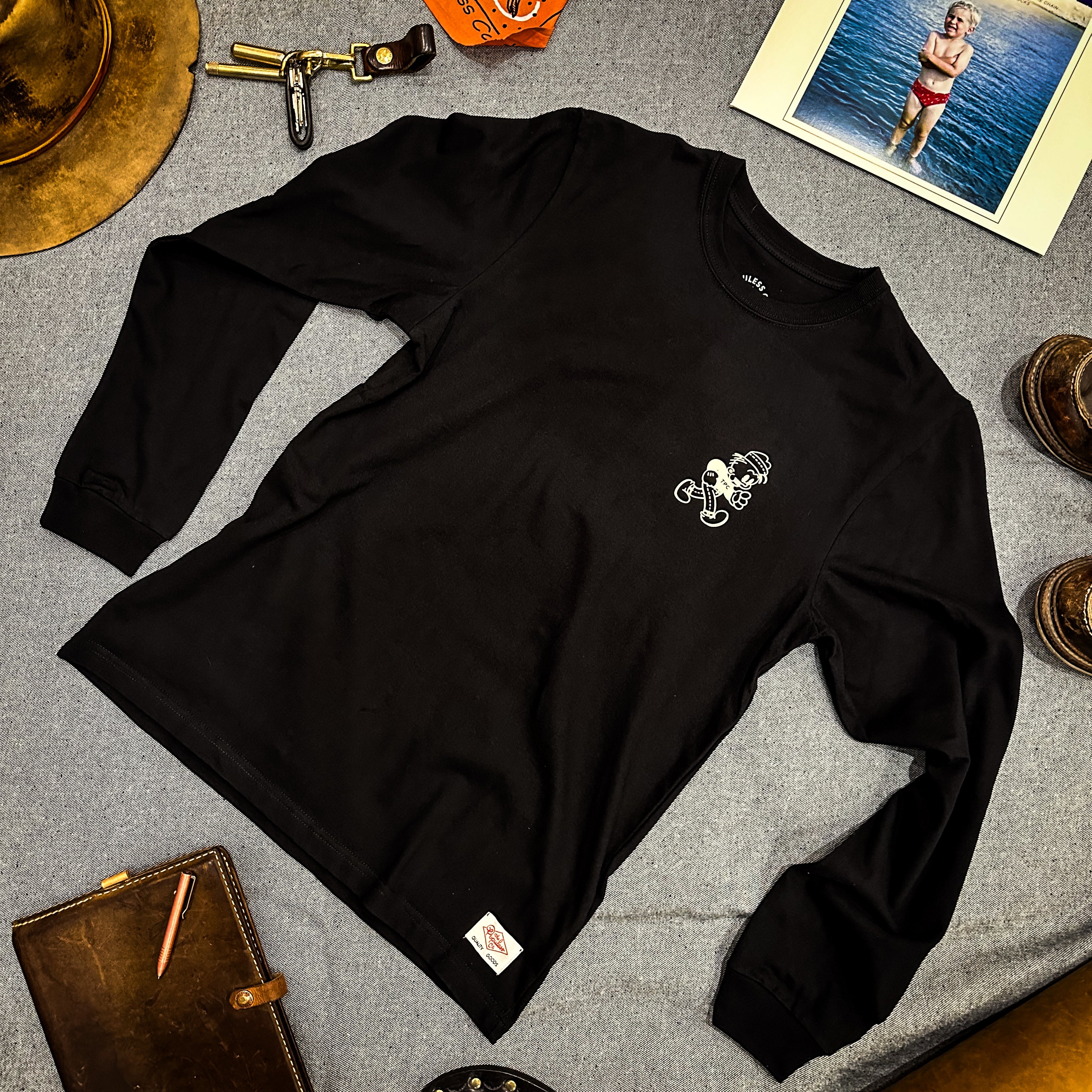 Roy Boy Shop Long Sleeve T-Shirt for Men - Soft Cotton Comfort Fit - Black - Perfect for Casual Wear, Layering & Everyday Outfits