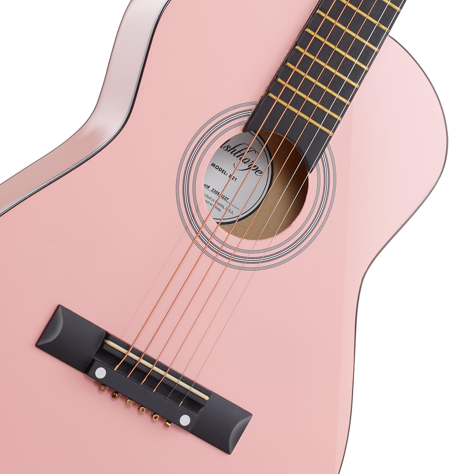 Ashthorpe 30-inch Pink Beginner Acoustic Guitar Starter Kit with Gig Bag, Strings, Strap, Tuner & Picks - Perfect for Kids, Teens & Adult Beginners Learning Guitar at Home, School or Camp
