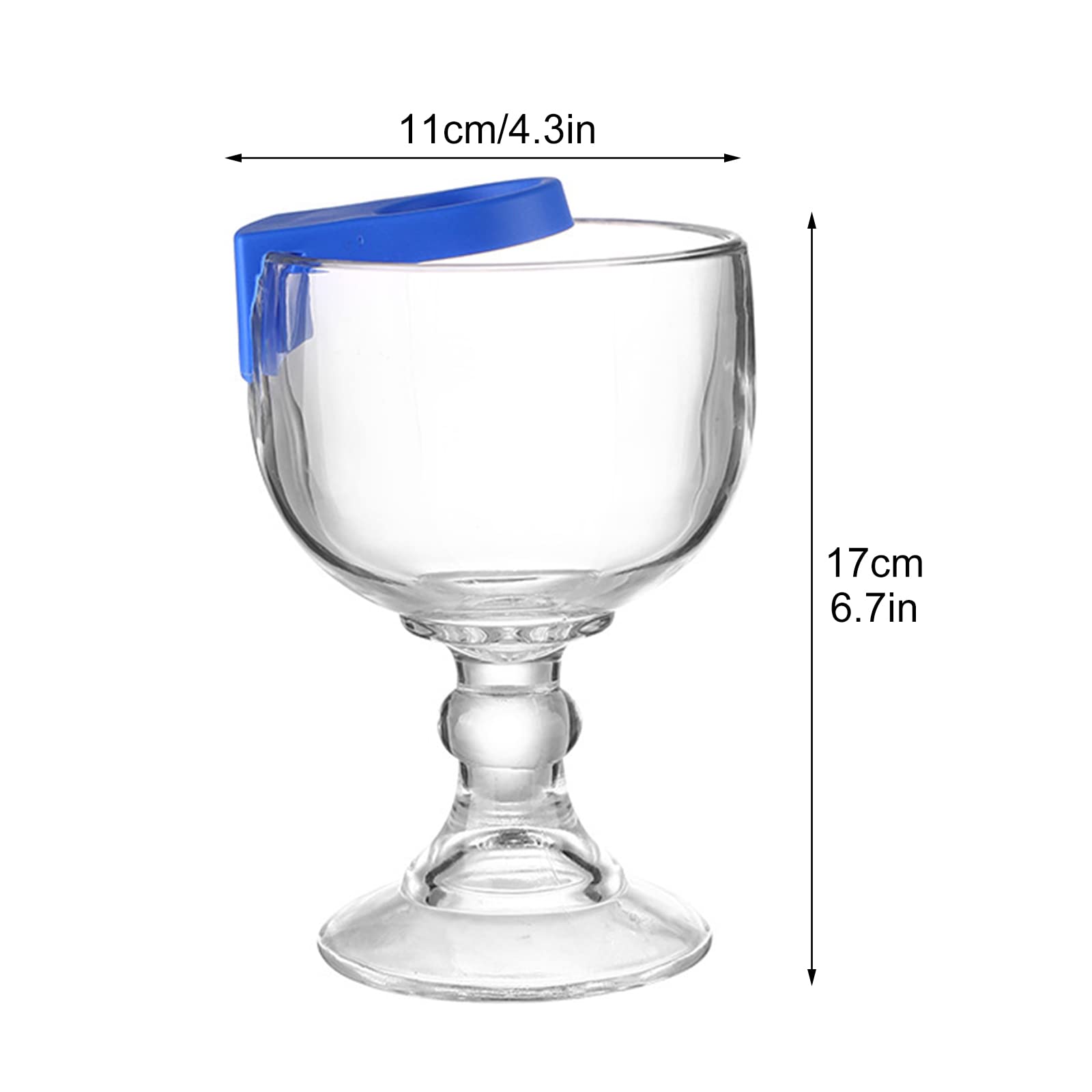 4-Pack 17oz Large Margarita Glasses Set with Cup Buckle - Stemmed Shrimp Cocktail & Margarita Goblets for Parties, Bars, Restaurants & Home Entertaining