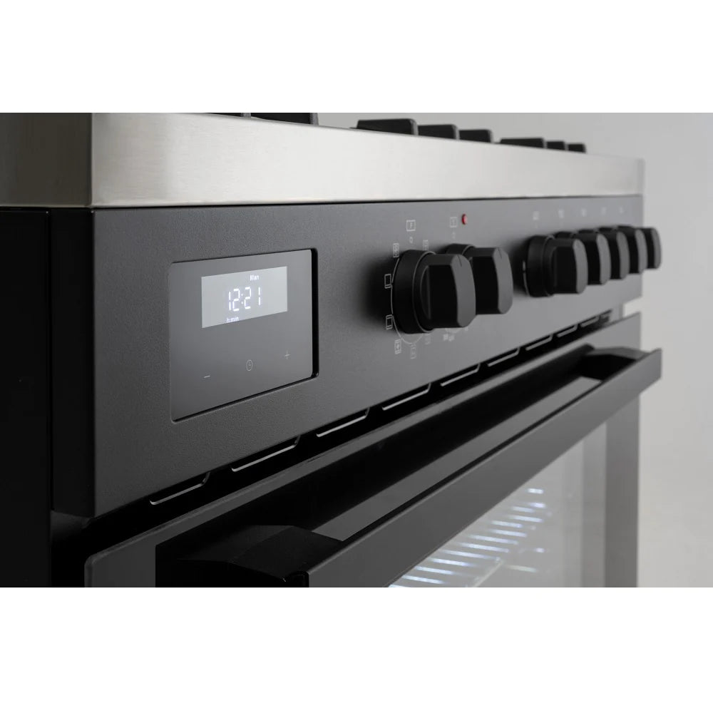 Euro Appliances EO90FSDPBL 90cm Freestanding Dual Fuel Range Stove - Black Finish | Professional Cooking for Home Chefs | Ideal for Modern Kitchens & Open-Plan Living Spaces