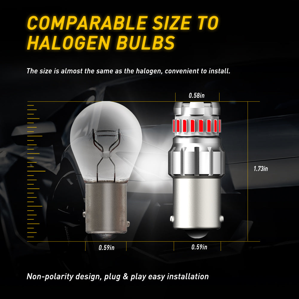 1156 LED Bulb - Super Bright Red Brake Tail Light Replacement Bulbs, Instant On No Delay - Perfect for Cars, Trucks, Motorcycles & RVs
