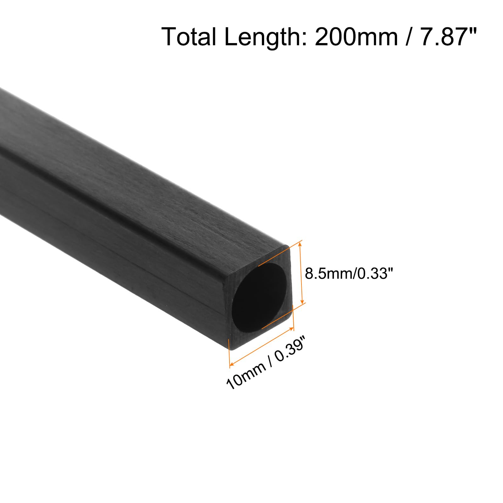 Carbon Fiber Tube 10x8.5x200mm for RC Airplane - 2 Pcs - DIY Drone Parts