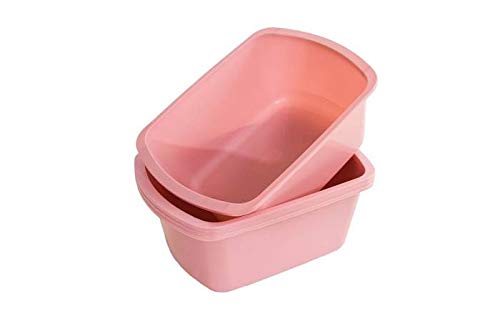 Portable Rectangular Plastic Wash Basin - 6 Quart Capacity with Measurement Markings, Rose Color (Pack of 2) - Perfect for Camping, Laundry, Pet Bathing & Household Cleaning