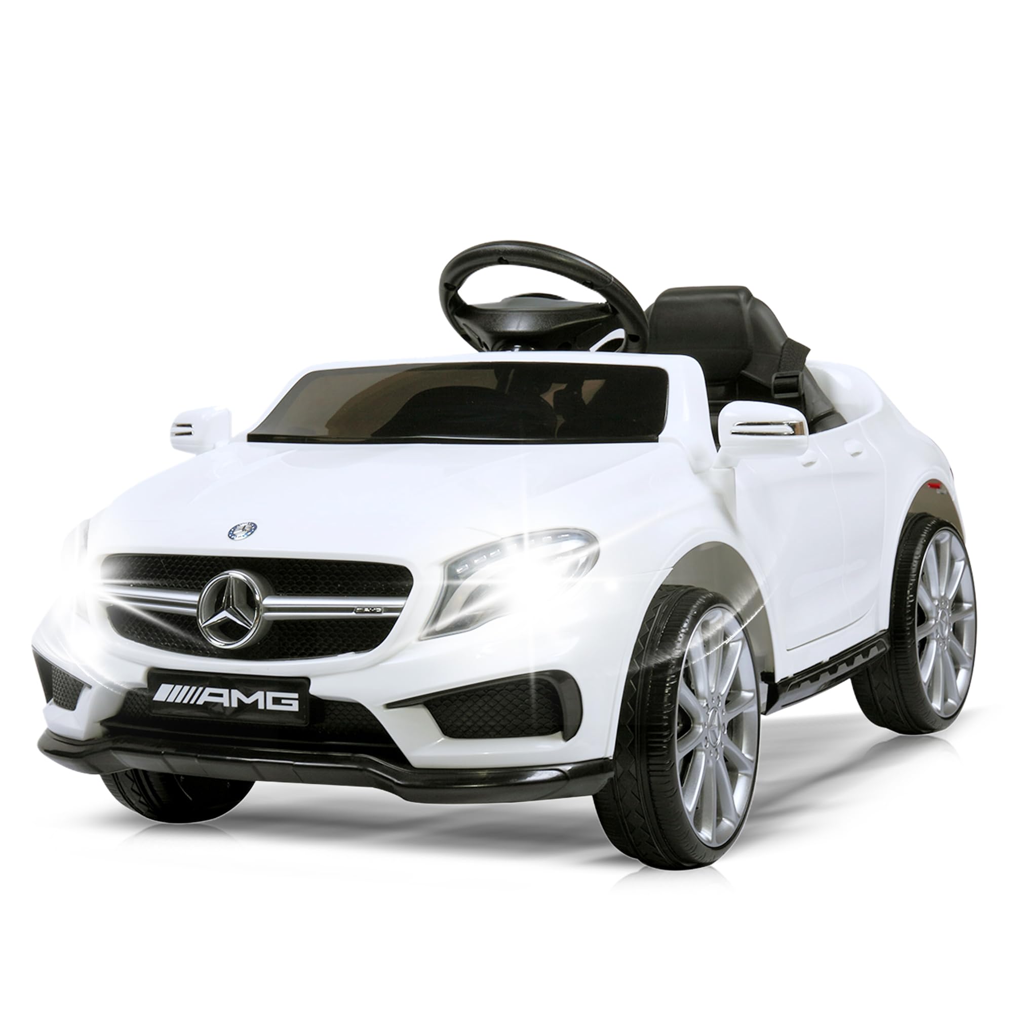 TOBBI Licensed Mercedes Benz Electric Ride-On Car for Kids - Toddler Electric Vehicle with Parental Remote Control, Double Doors, 5-Point Safety Belt & LED Lights - Perfect Birthday Gift for Boys & Girls Ages 3-8 (Indoor/Outdoor Play)