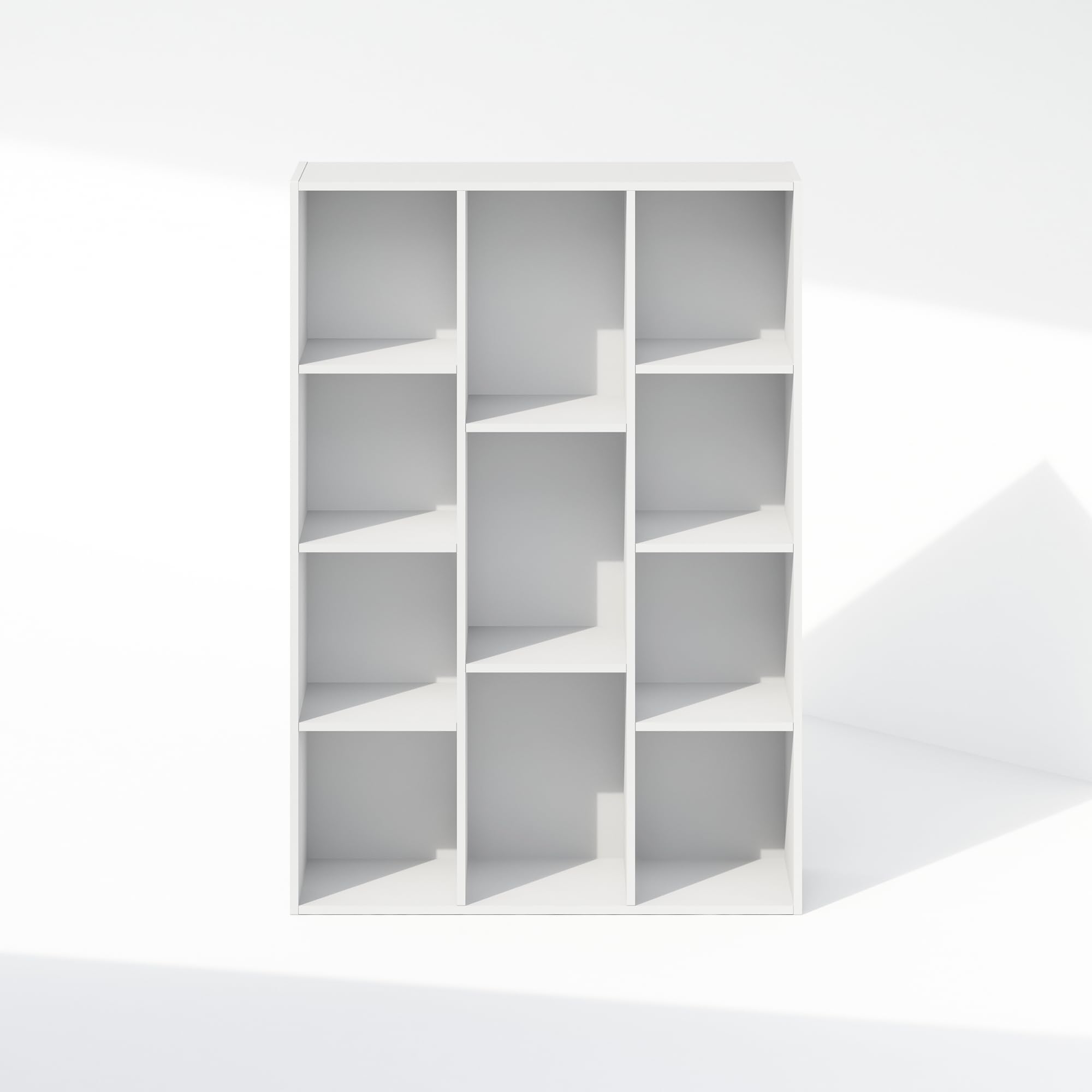 Furinno Reed 11-Cube Open Shelf Organizer - White Storage Shelf for Closet, Bedroom, Office & Living Room Organization