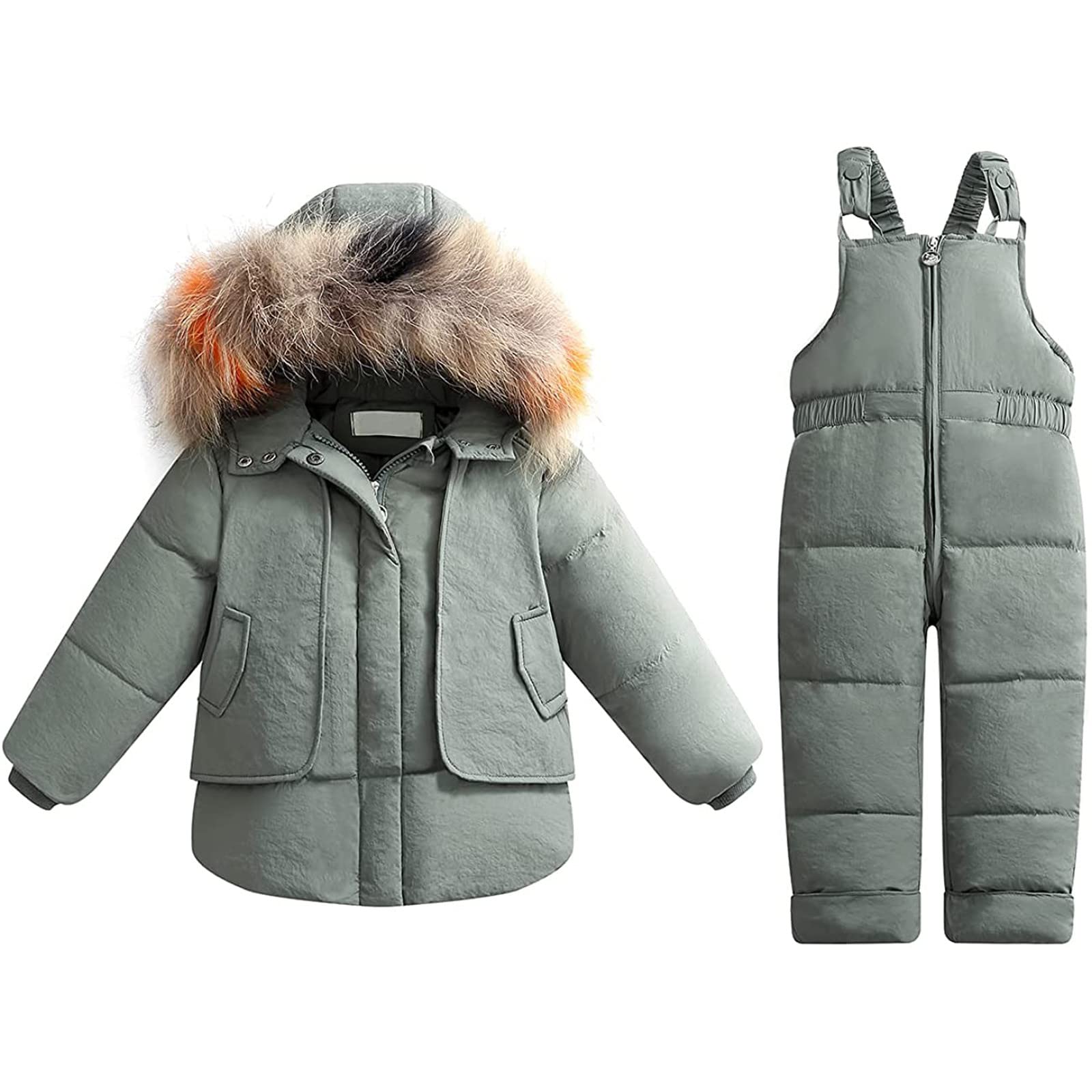 Warm Toddler Snowsuit for Boys & Girls - Winter Hooded Jumpsuit with Faux Fur - Cozy Infant Outwear for Cold Weather - Perfect for Snow Play & Outdoor Adventures