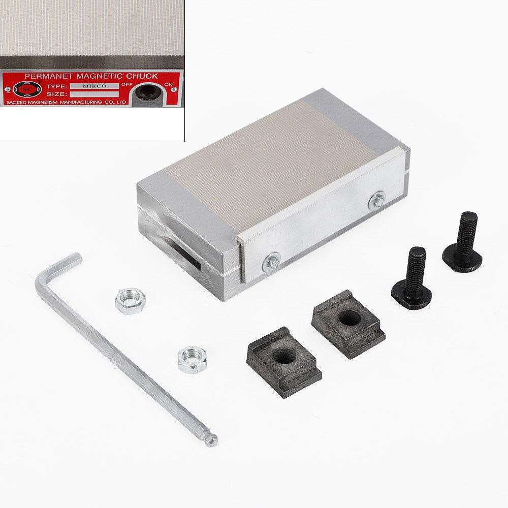 4''x7'' Fine Pole Permanent Magnetic Chuck - Powerful Rectangular Magnetic Chuck for Grinding Machine | Precision Workholding for Metalworking & Surface Grinding | Ideal for Machine Shops & Industrial Applications