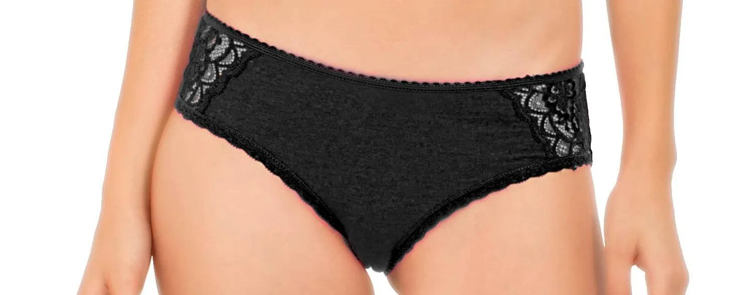 Premium Pima Cotton Hipster Underwear with Lace Accent - Soft Breathable Women's Panties for Everyday Comfort & Intimate Wear