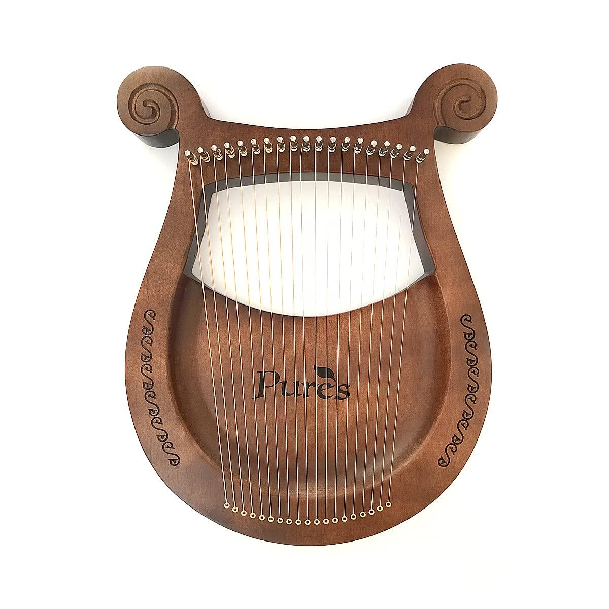 19-String Solid Body Lyre Harp with Tuning Wrench - Retro Style Angel Harp for Beginners - Perfect Gift for Music Lovers, Meditation & Home Decor