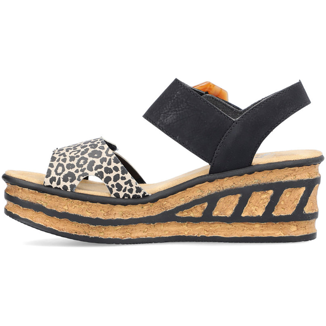 Rieker Rose 76 Cheetah Print Women's Comfortable Casual Shoes for Walking, Work & Everyday Wear