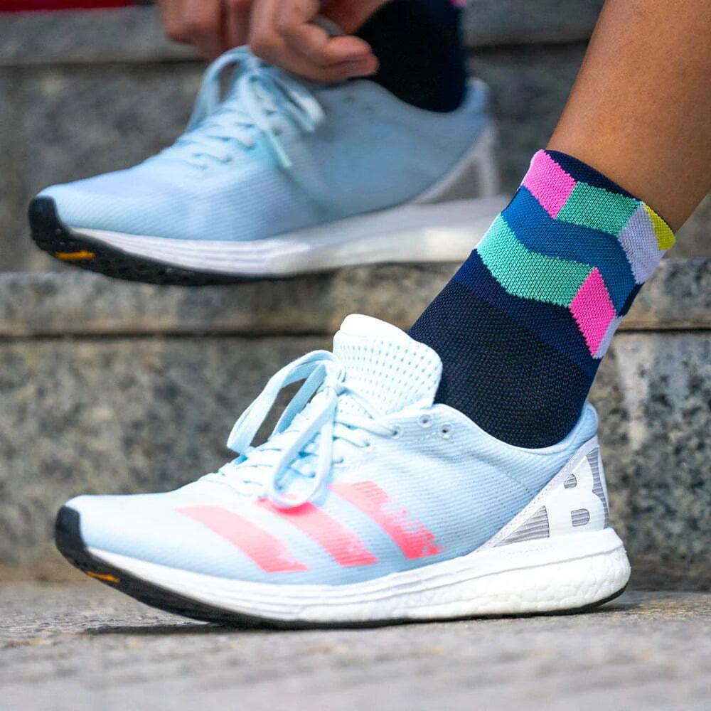 High-Performance Sporcks Art Blue Triathlon Socks for Running, Cycling & Swimming - Breathable Athletic Socks for Triathletes & Endurance Athletes