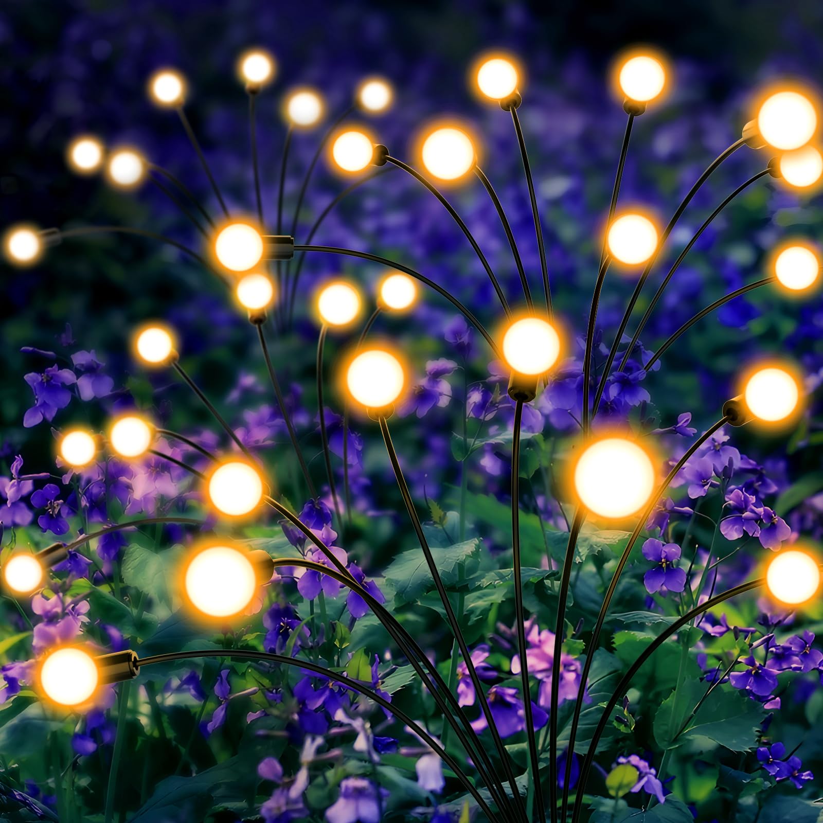 Solar Firefly Lights 6 Pack - Waterproof Outdoor Solar Garden Lights for Yard, Patio & Pathway Decoration