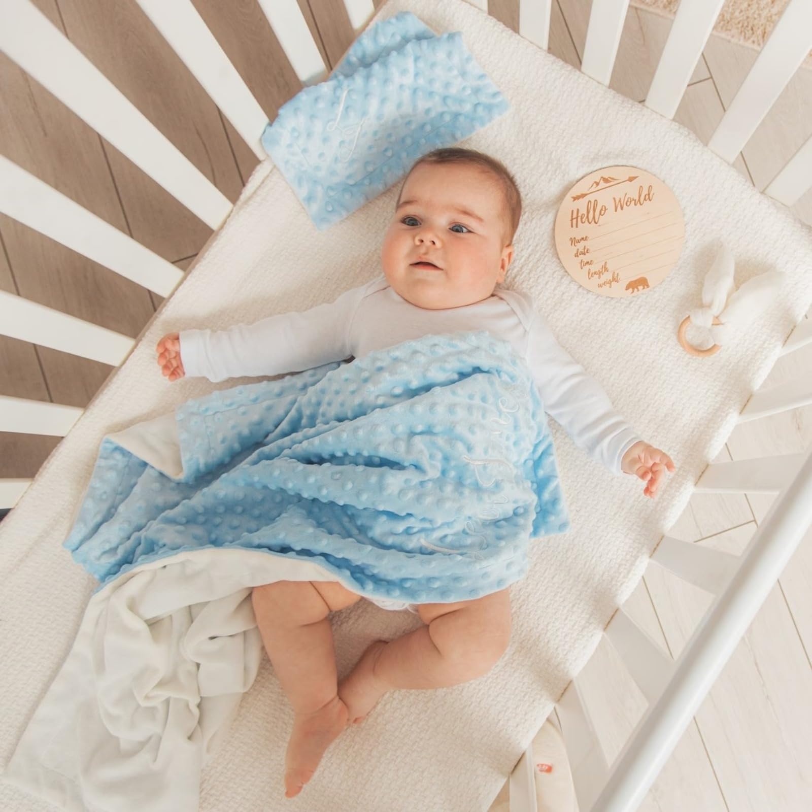 Personalized Name Blankets for Baby Girls - Custom Embroidered Baby Blanket with Name (130x150cm/51x59in) - Perfect for Nursery, Gift, and Photo Shoots