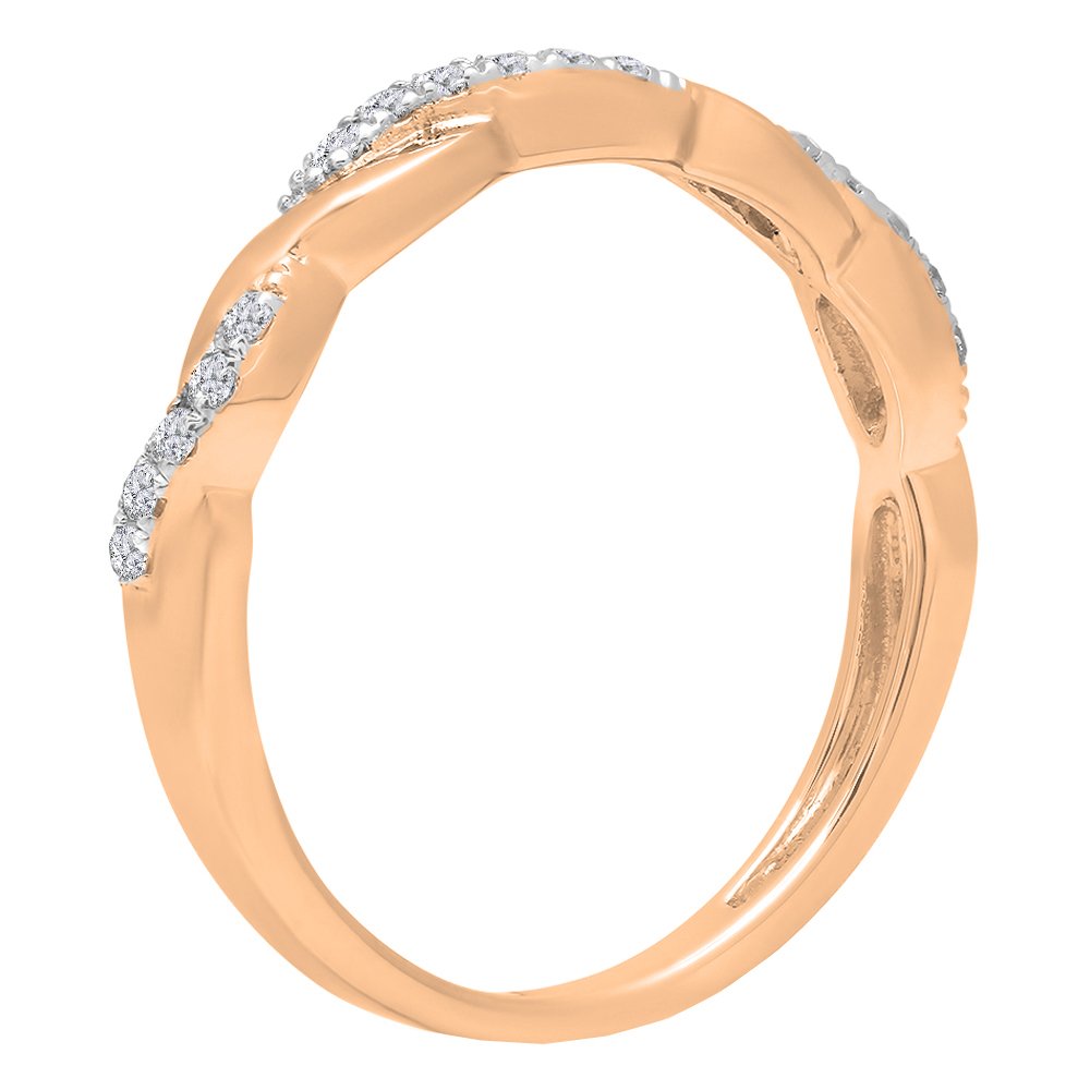 Dazzlingrock 10K White Gold Women's Stackable Wedding Band with 0.15 Carat Round White Diamonds - Perfect for Anniversary Gifts, Bridal Jewelry & Everyday Elegance