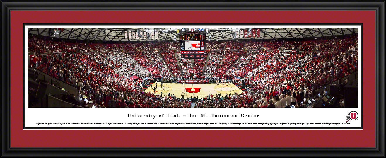 Utah Utes Basketball Panoramic Poster - Premium Framed Wall Art for College Sports Fans | Perfect for Game Room, Dorm Decor & Sports Memorabilia Collection