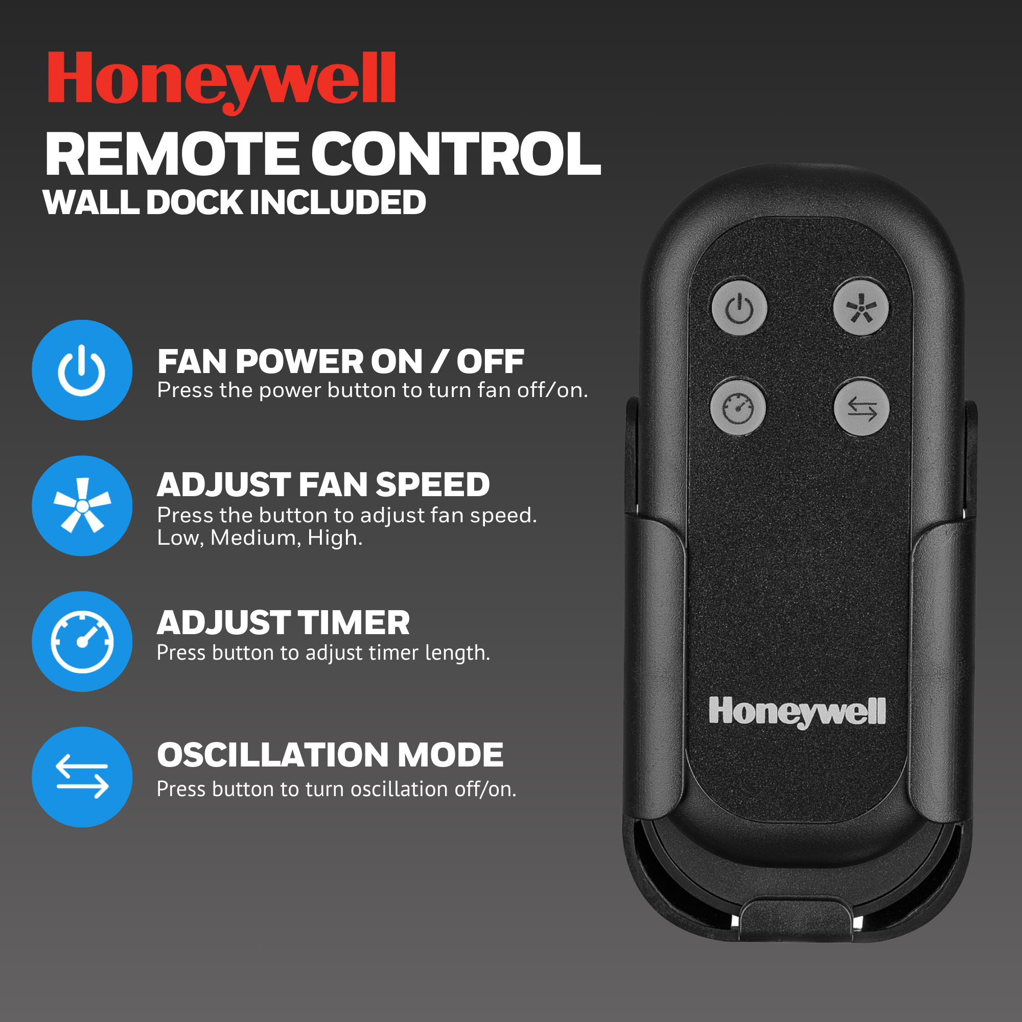 Honeywell Indoor Outdoor Wall Mount Fan with Remote Control - Quiet Cooling for Bedroom, Living Room, Patio & Office