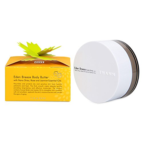THANN Eden Breeze Body Butter - Organic Evening Primrose Oil, Olive Oil & Rose Water Moisturizer - 350g for Dry Skin Care & Relaxing Spa Treatment at Home