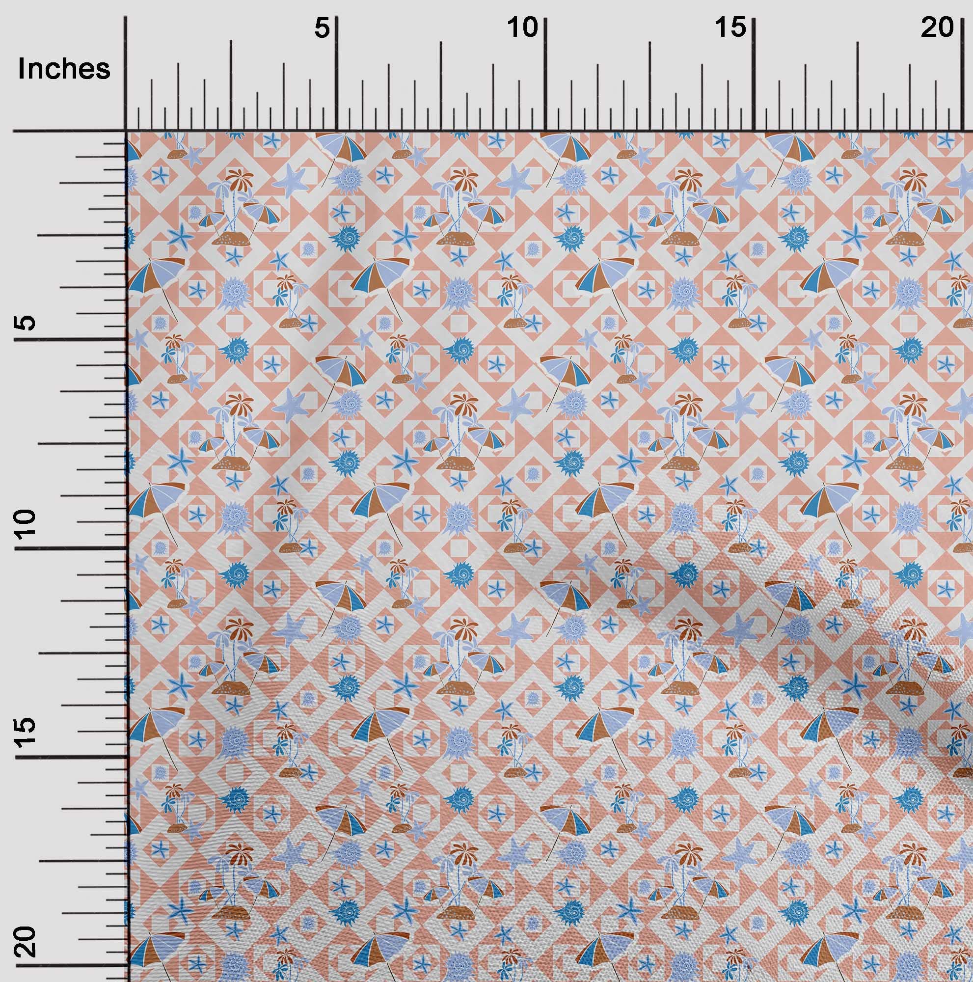 oneOone Velvet Peach Fabric - Soft Printed DIY Sewing Material for Beachwear, Dresses & Home Decor - 58 Inch Wide by The Yard