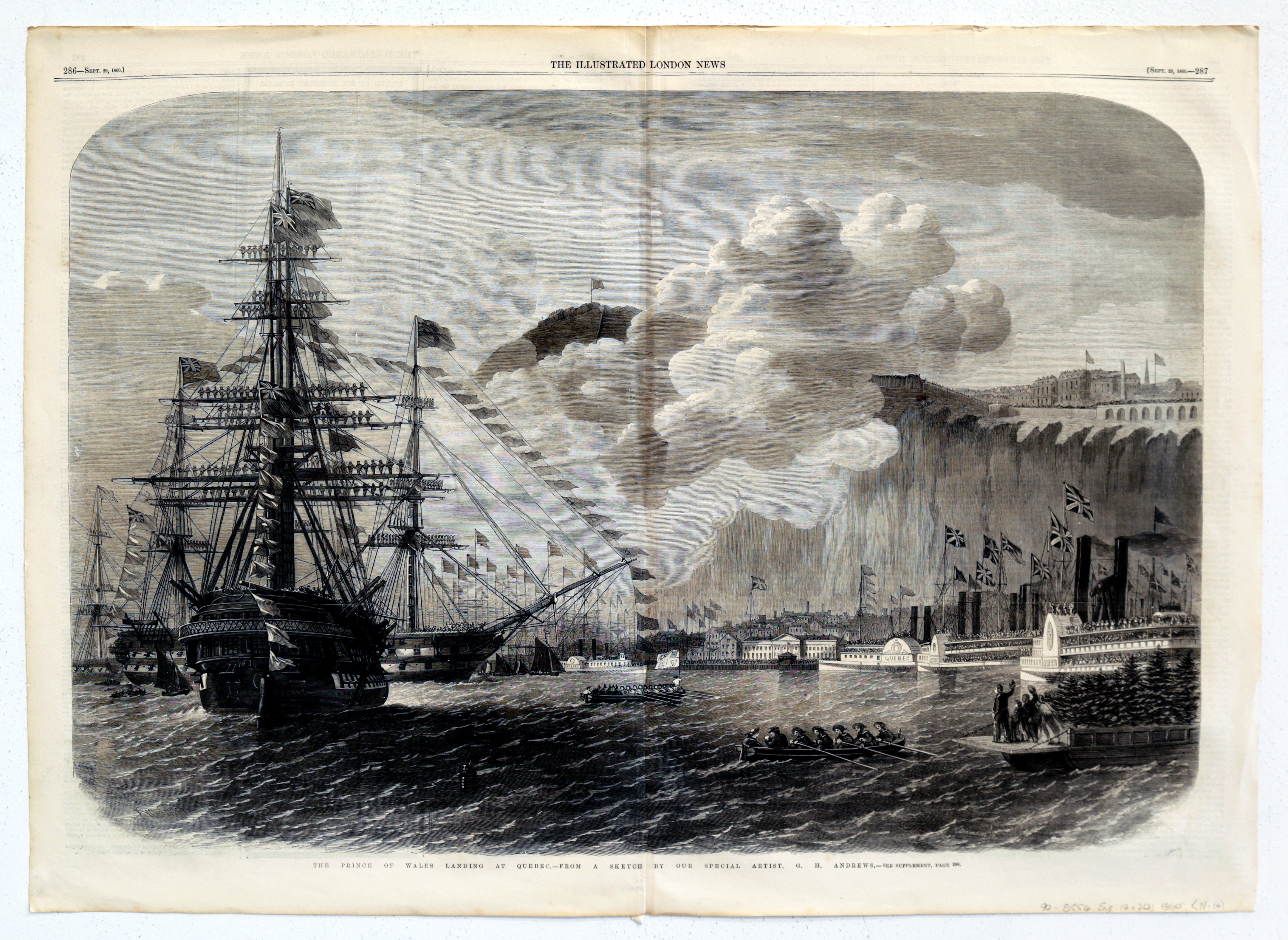 1860 English Newspaper - The Illustrated London News, Sept 29 (Recto Verso, Black & White) | Vintage Collectible, Historical Document, Home Decor & Gift Idea