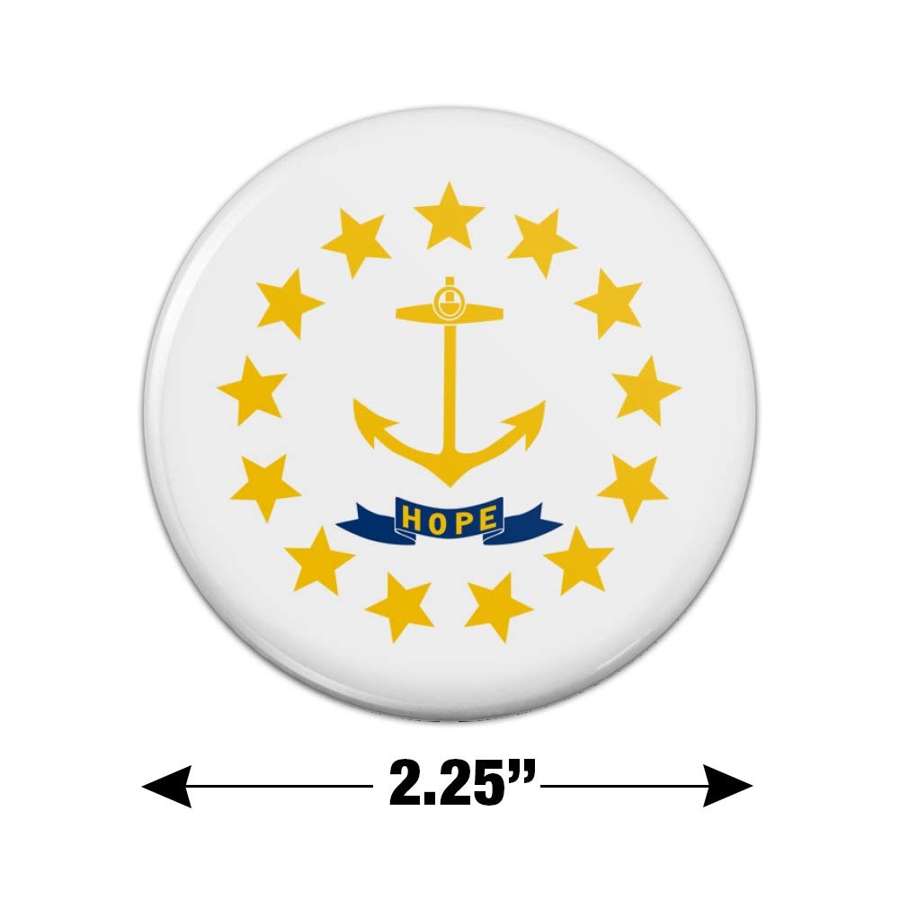 Rhode Island State Flag Fridge Magnet - Decorative Kitchen & Locker Accessory for Home, Office, Dorm Room