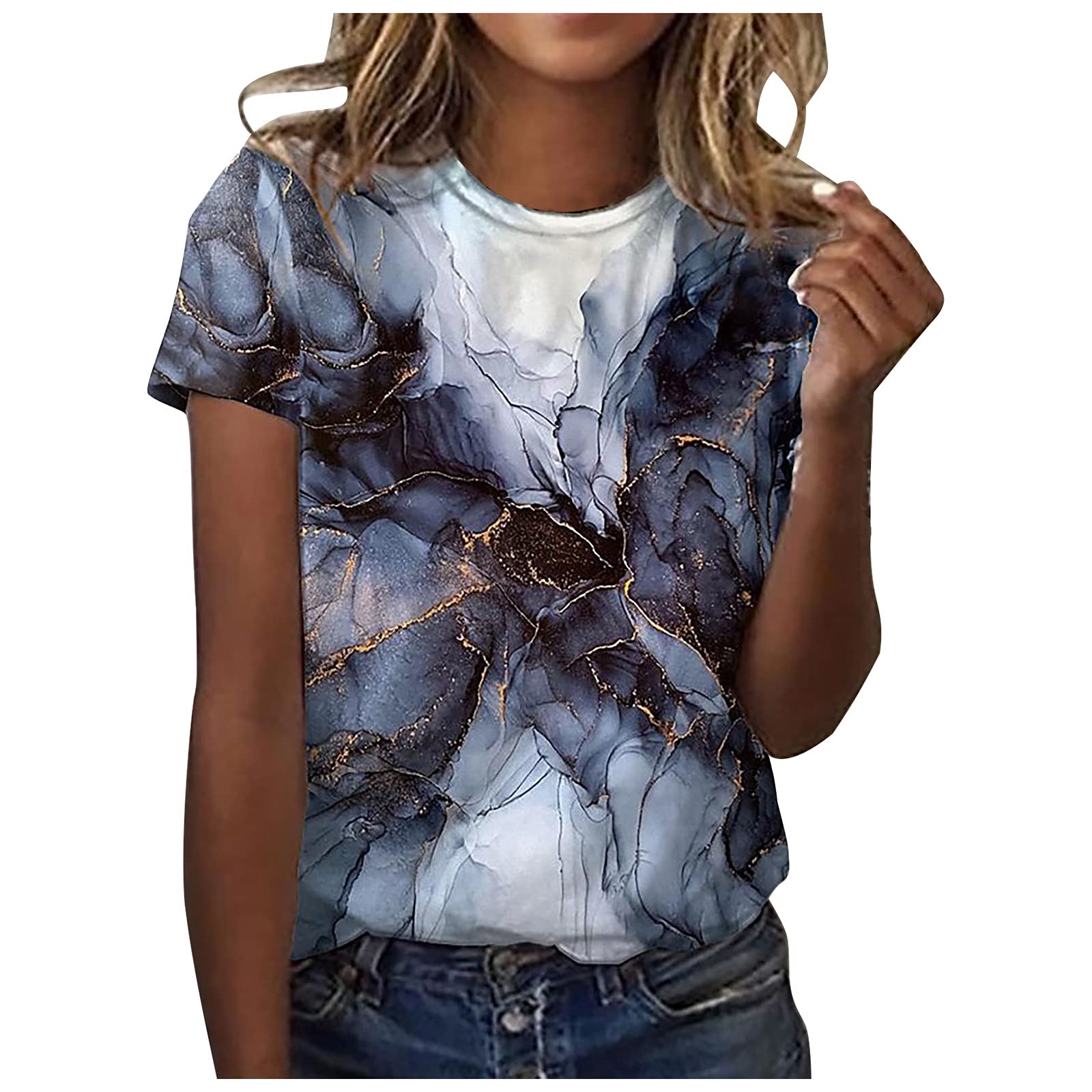 Women's Short Sleeve Crewneck T-Shirts - Loose Fit Casual Tee for Everyday Wear | Perfect for Work, Weekend & Travel Outfits