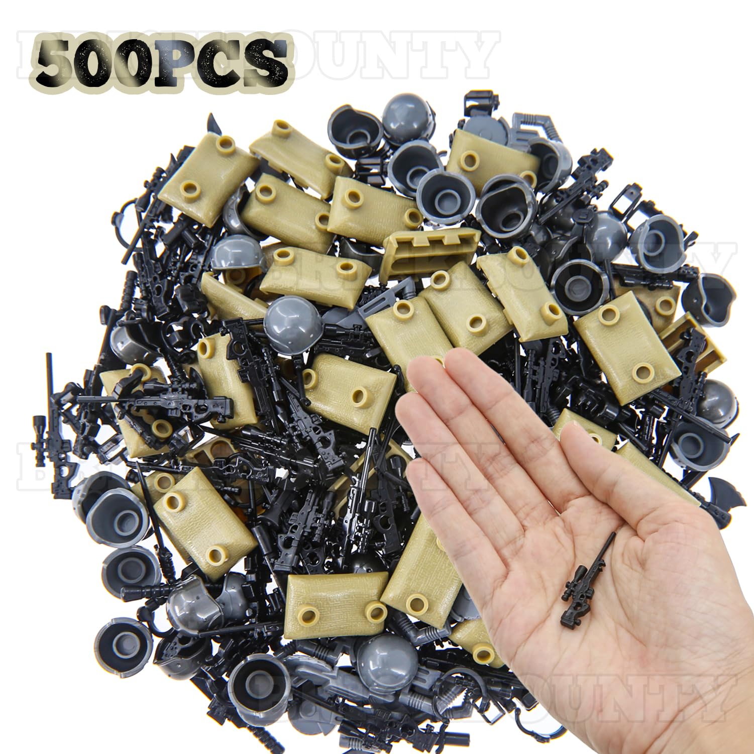 Military Minifigure Weapon Packs - 500pcs SWAT Army Equipment for Brick Soldier Toys | WW2 Bases & Rangers Combat Scenes