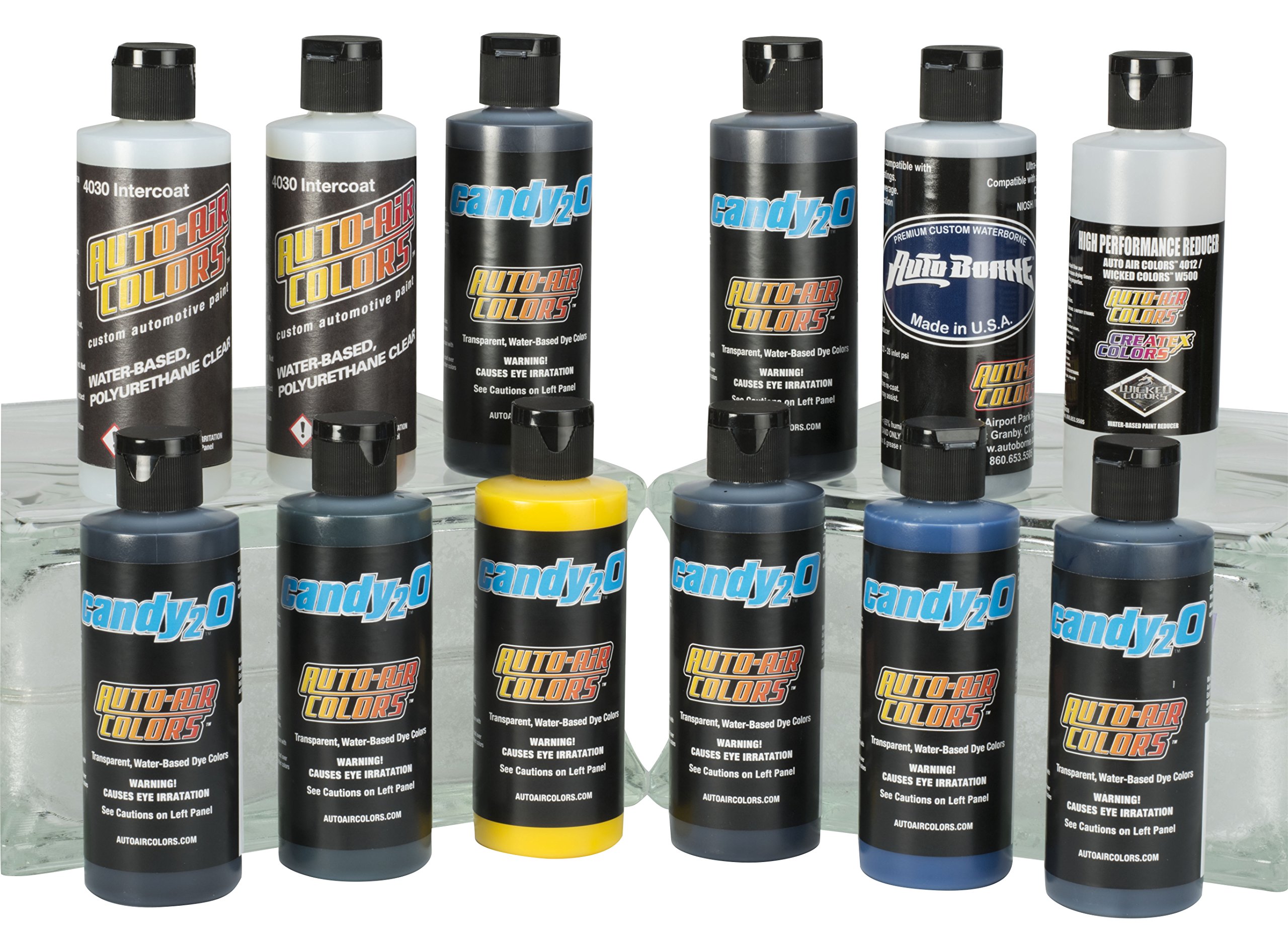 Auto Air Colors Candy2O Cool Box Set - Premium Car Paint Kit for Custom Airbrushing & Auto Detailing - Perfect for Automotive, Motorcycle & DIY Projects