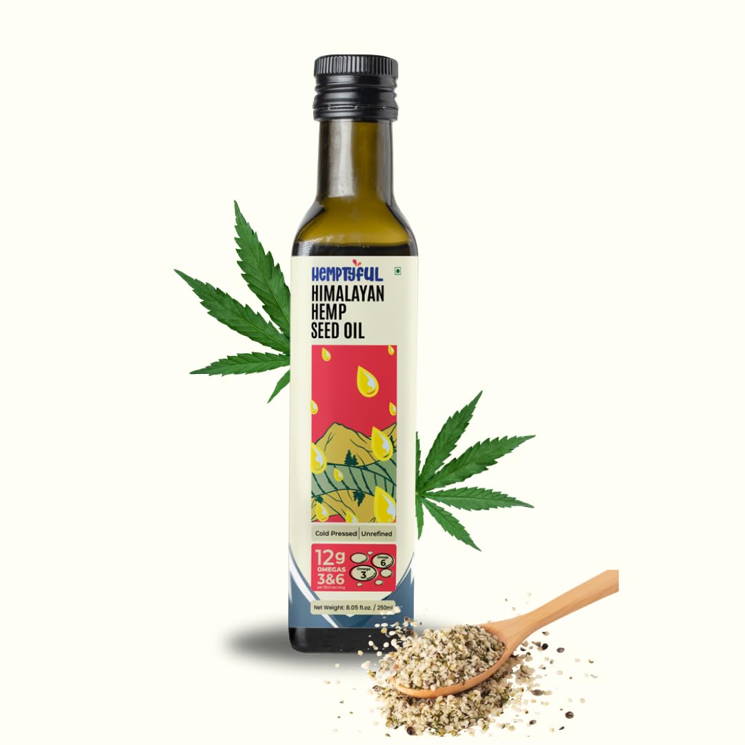 Hemptyful Pure Cold Pressed Hemp Seed Oil - 250ml | Organic Hemp Oil for Hair, Skin & Body Care | Natural Moisturizer & Nourishing Treatment | Perfect for Massage, Aromatherapy & Daily Wellness Routine