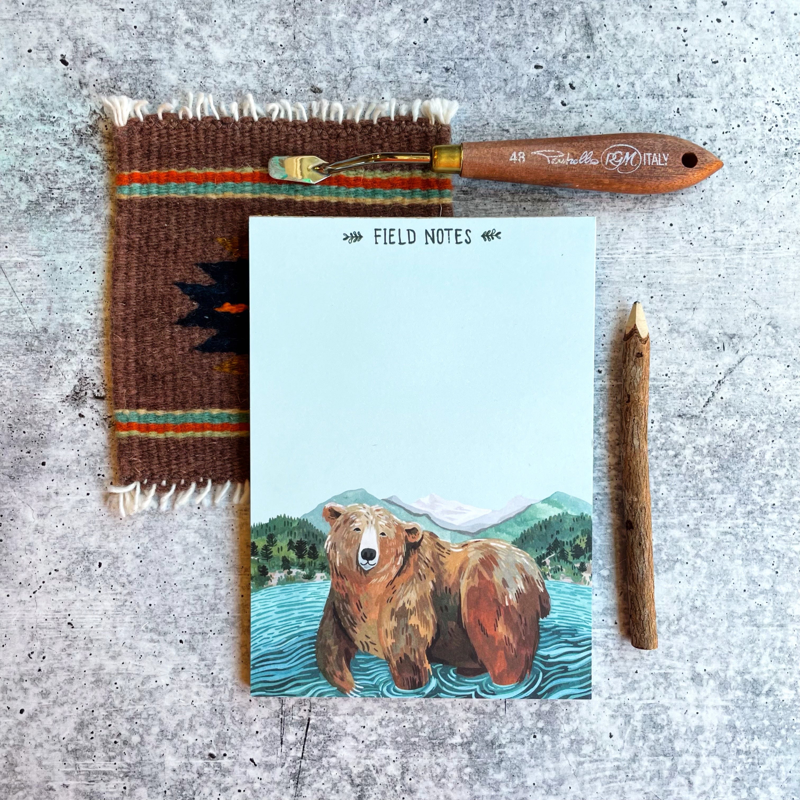 Glacier Grizzly Notepad - Premium Spiral Notebook for Writing, Journaling & Note Taking - College Ruled Lined Paper - Perfect for Students, Office Work & Daily Planning (6