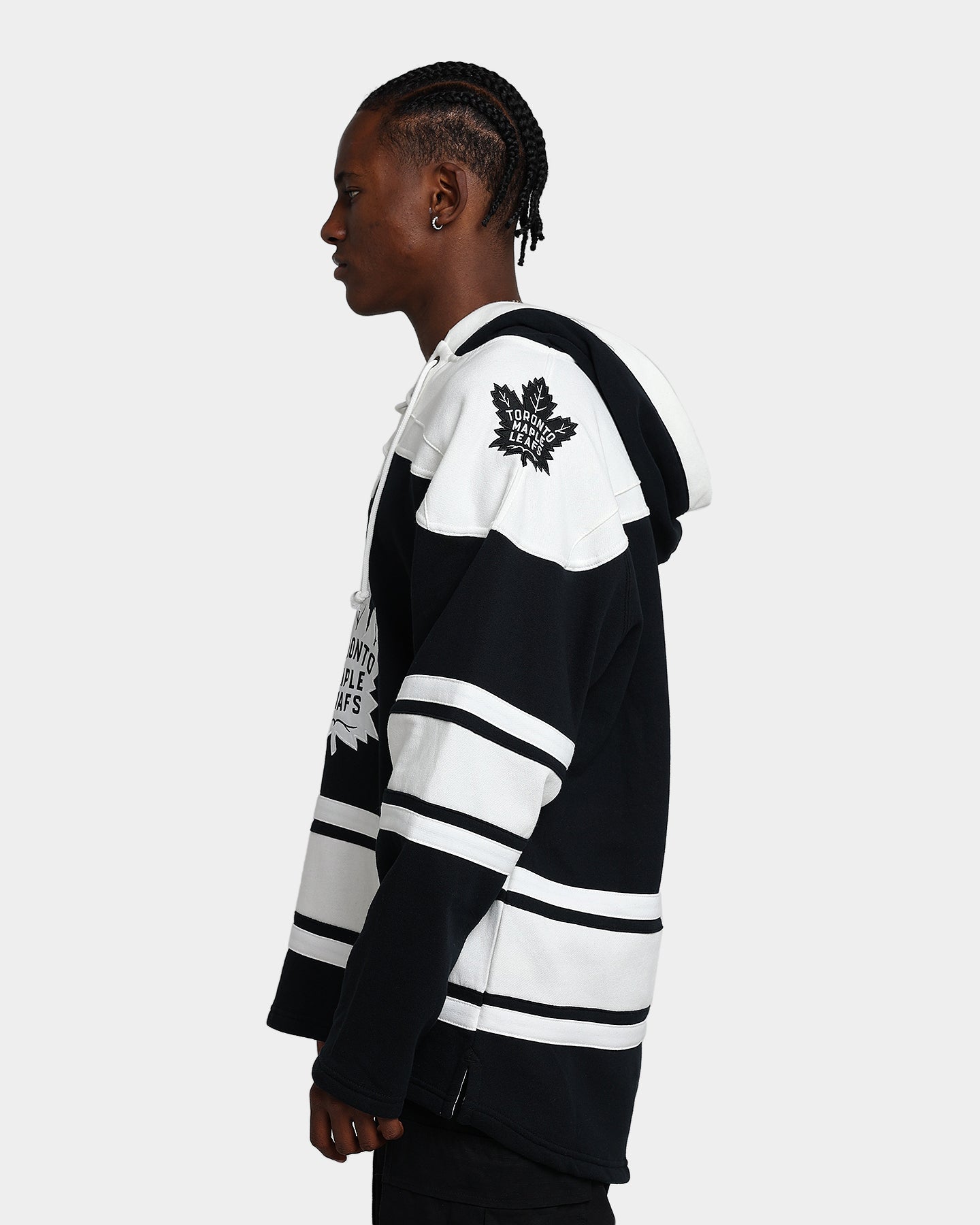 47 Brand Toronto Maple Leafs Superior Lacer Hoodie - Men's NHL Hockey Pullover Sweatshirt (Jet Black) - Perfect for Game Day, Casual Wear & Fan Apparel